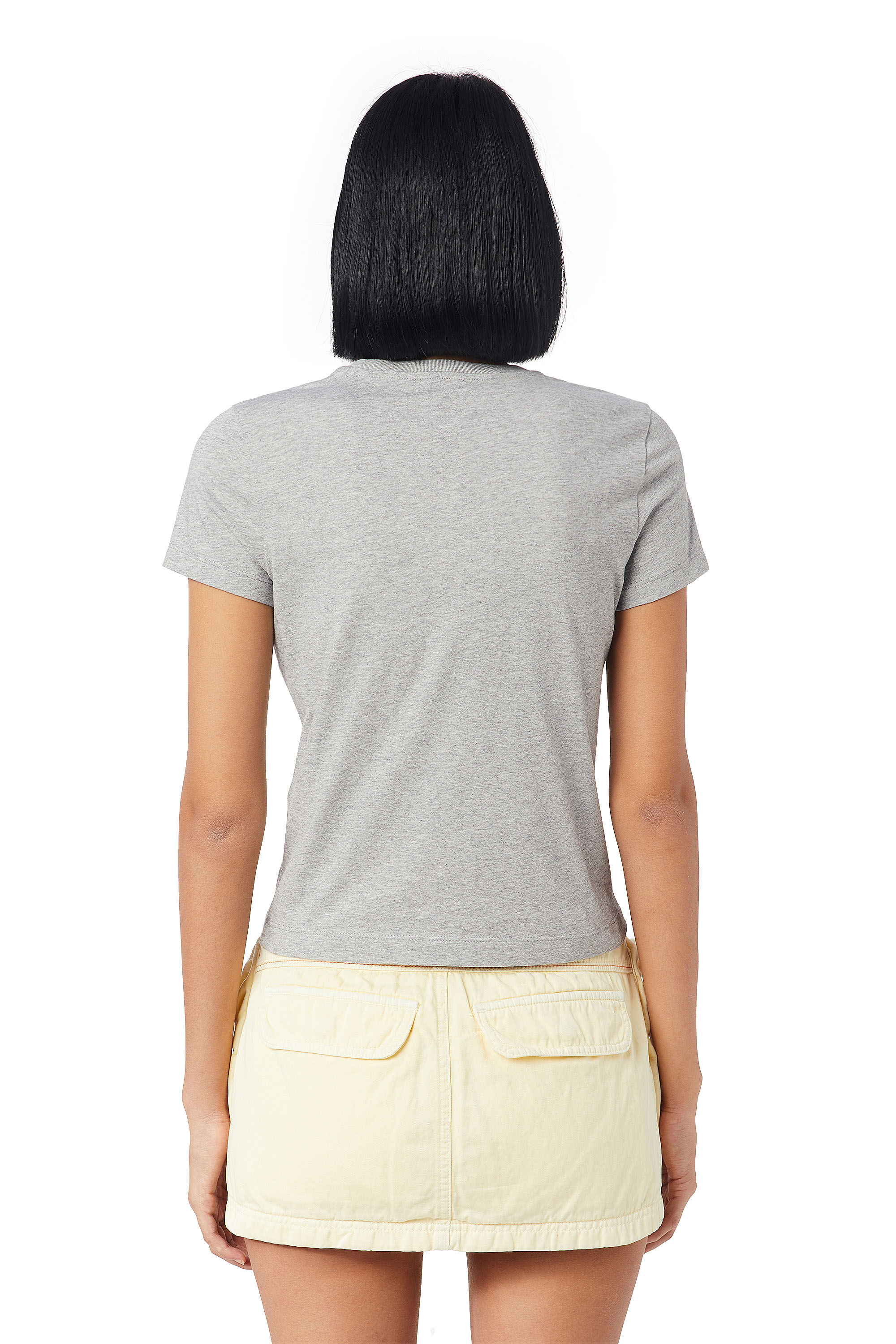 Diesel - T-SLI-DIV, Woman's Denim Division T-shirt in Light Grey - 4