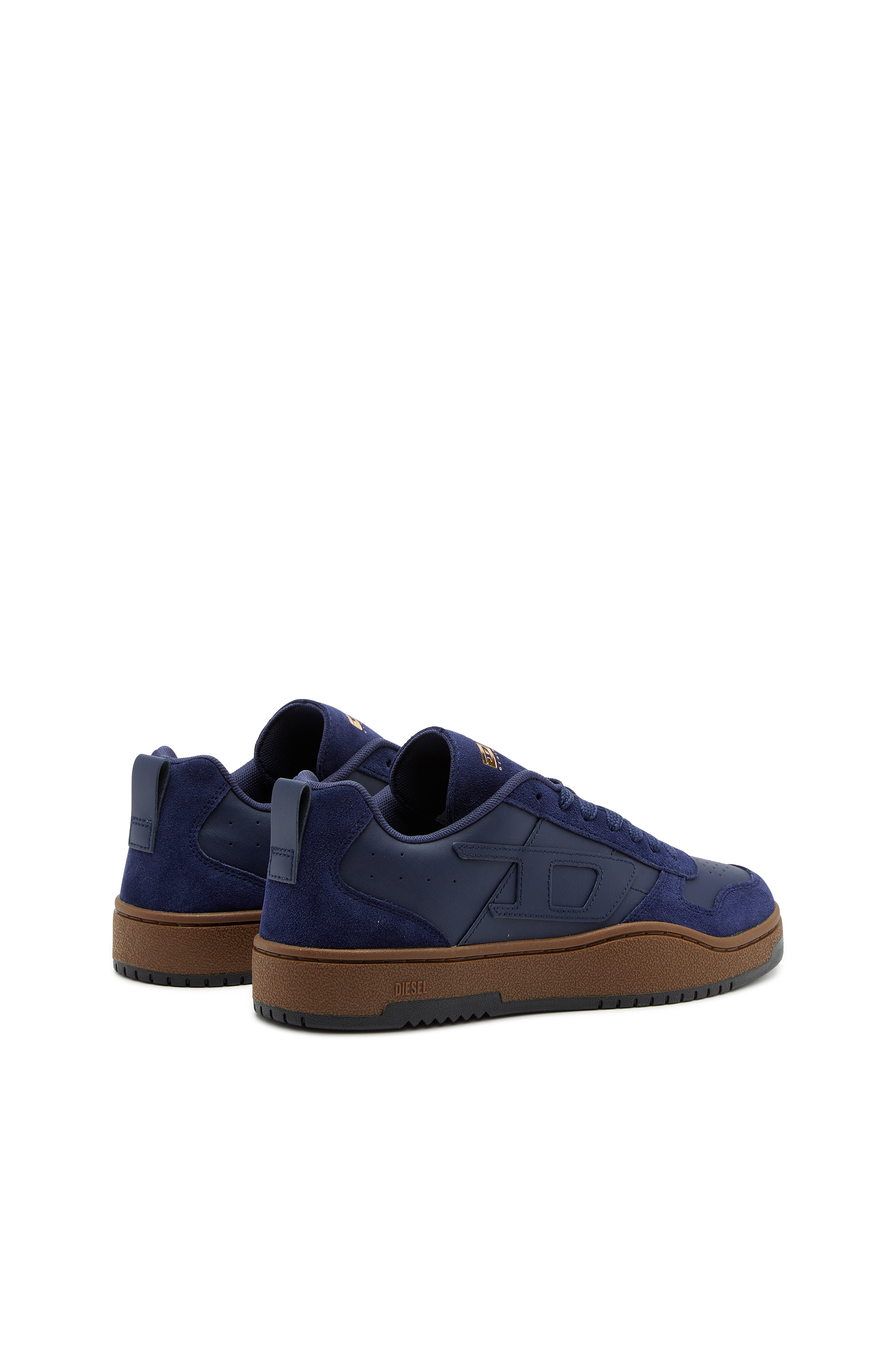 Diesel - S-UKIYO V2 LOW, Man's S-Ukiyo-Sneakers in leather and suede in Dark Blue - 3