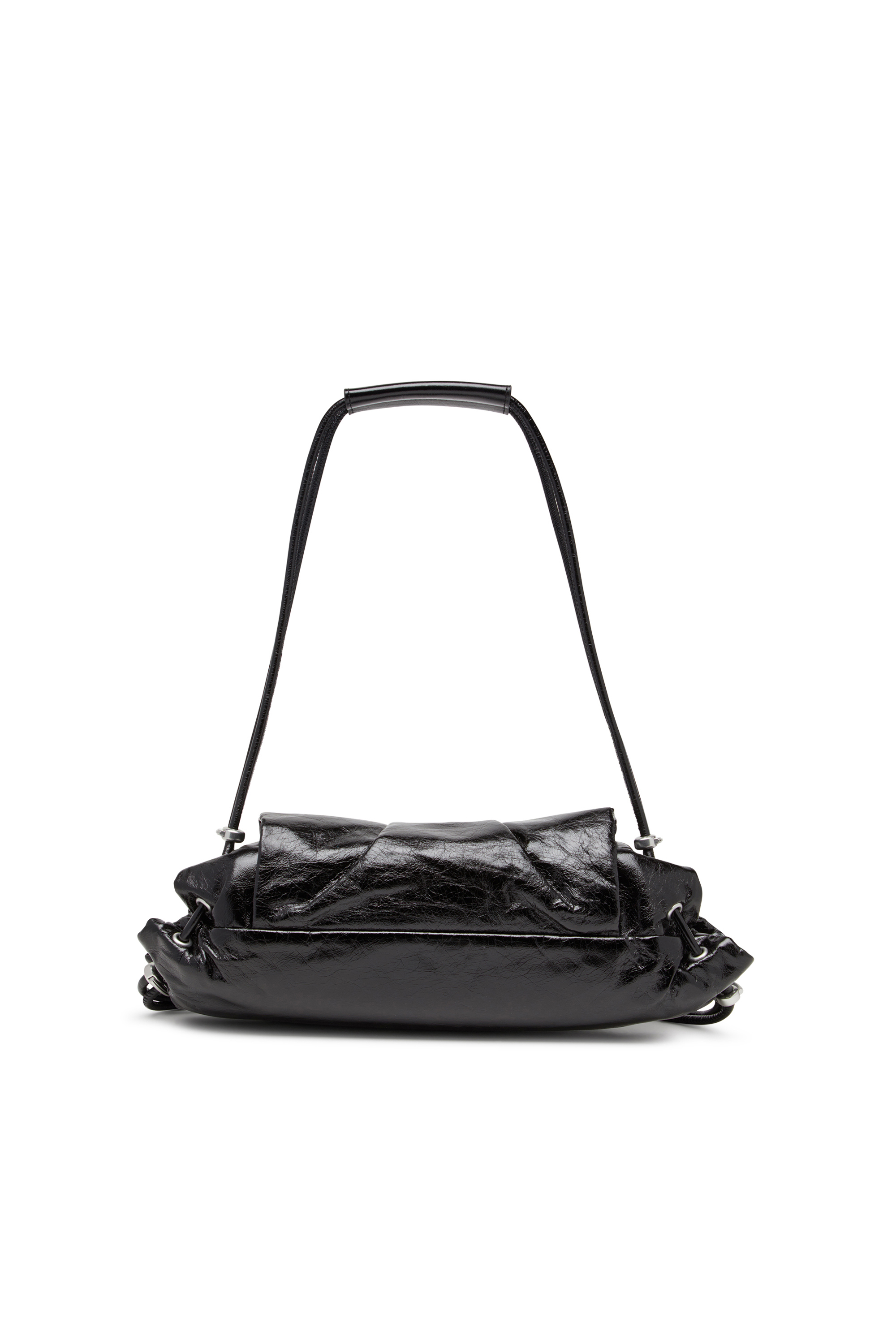 Diesel - SCRUNCH-D SHOULDER S, Woman's Scrunch-D S-Shoulder bag in scrunched leather in Black - 2