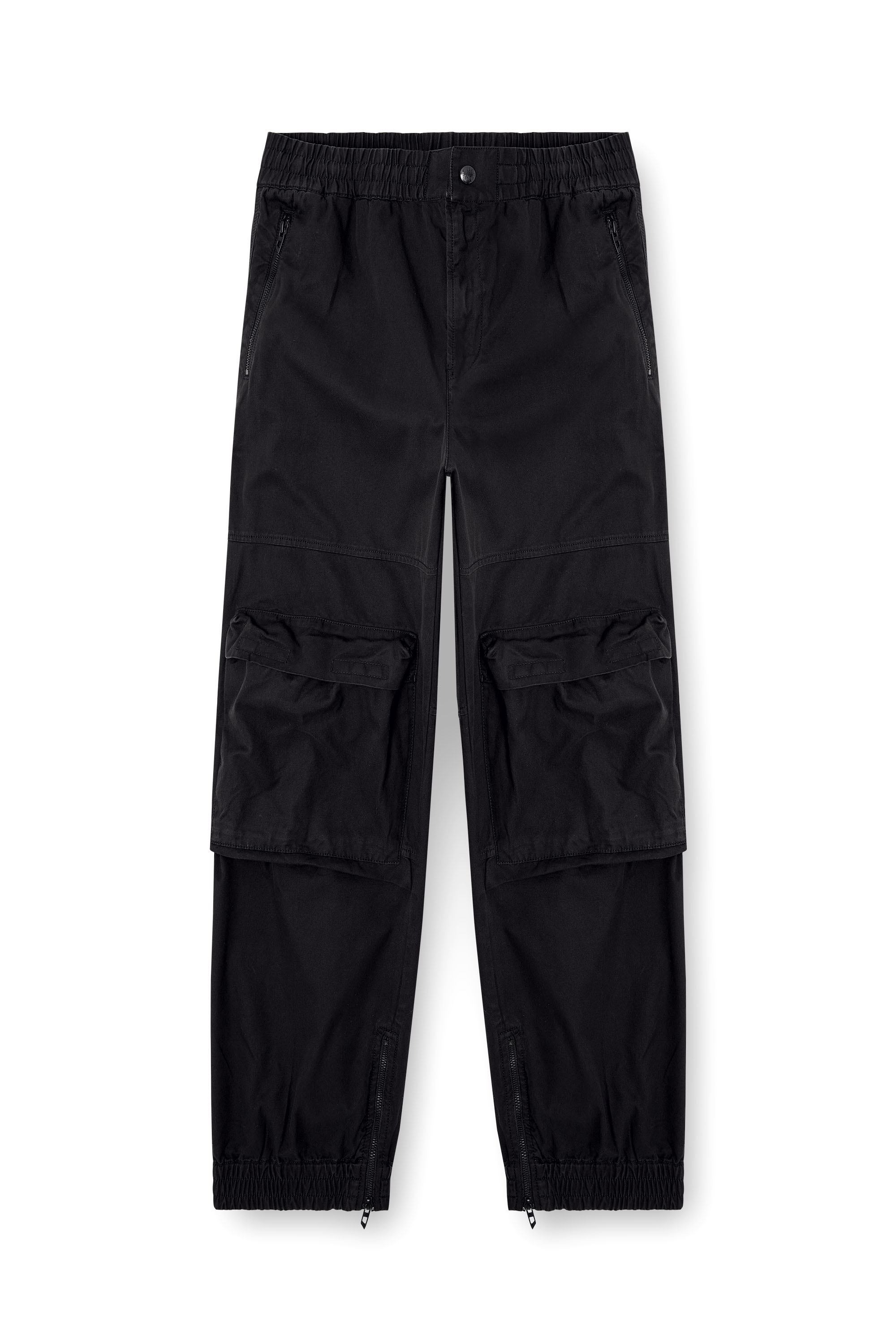 Diesel - P-BEECK, Man's Cargo pants in cotton twill in Black - 3