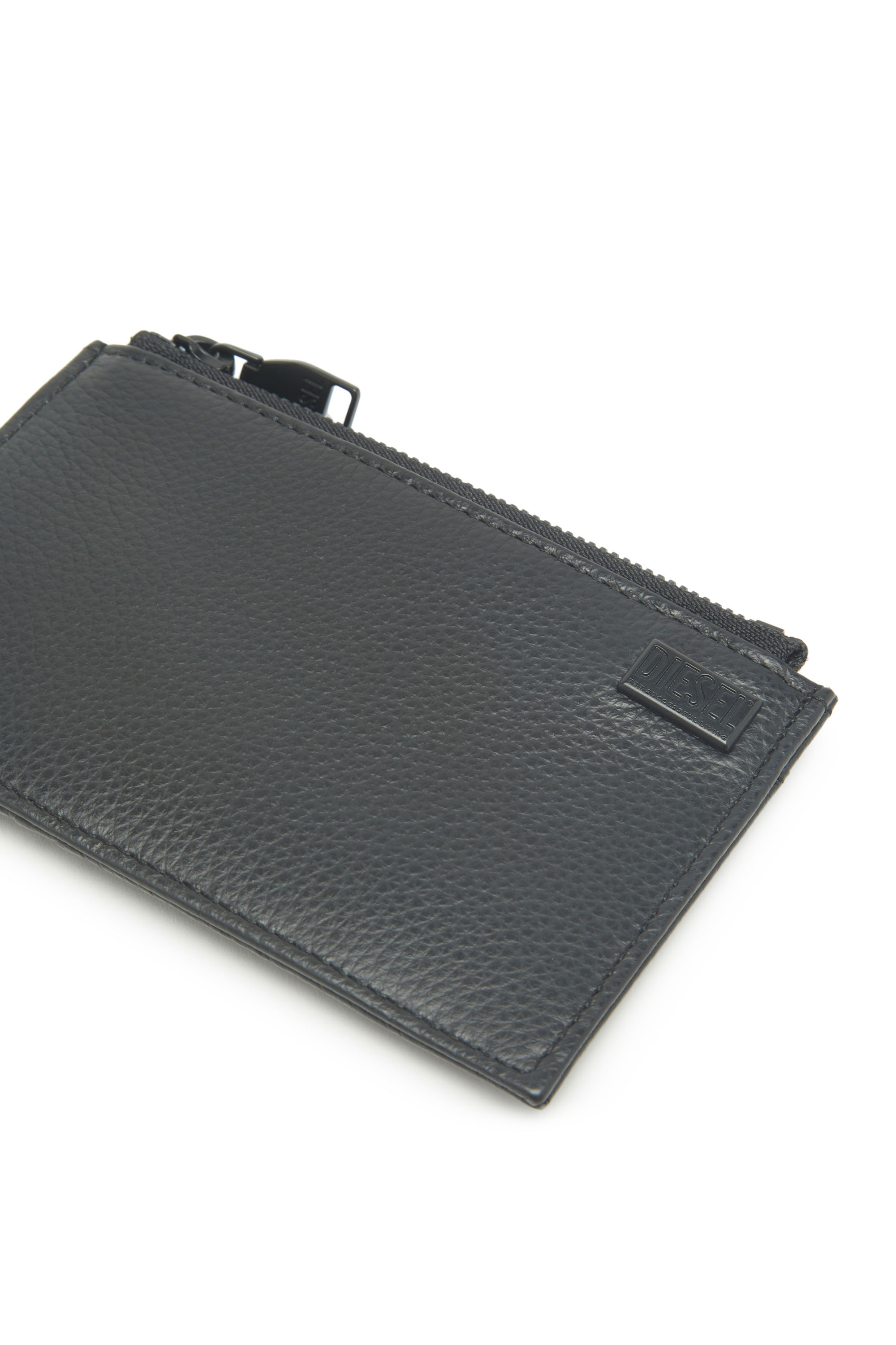 Diesel - CARD HOLDER COIN M, Woman's Slim card holder in grainy leather in Black - 3