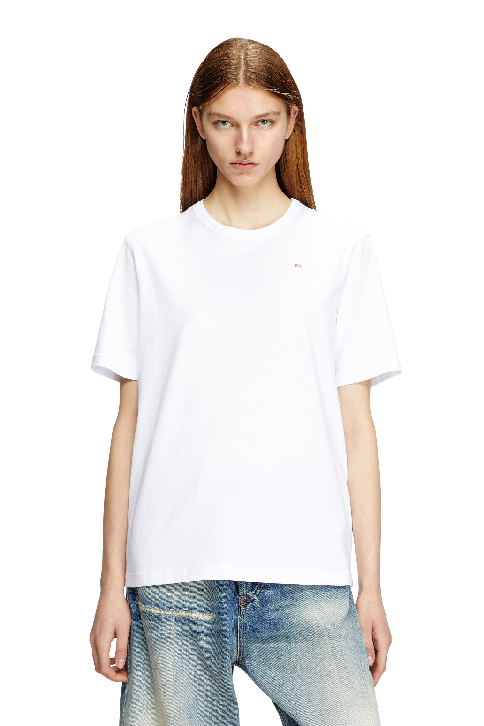 Diesel - T-ADJUST-MICRODIV, Unisex's T-shirt with micro-embroidered logo in White - 1
