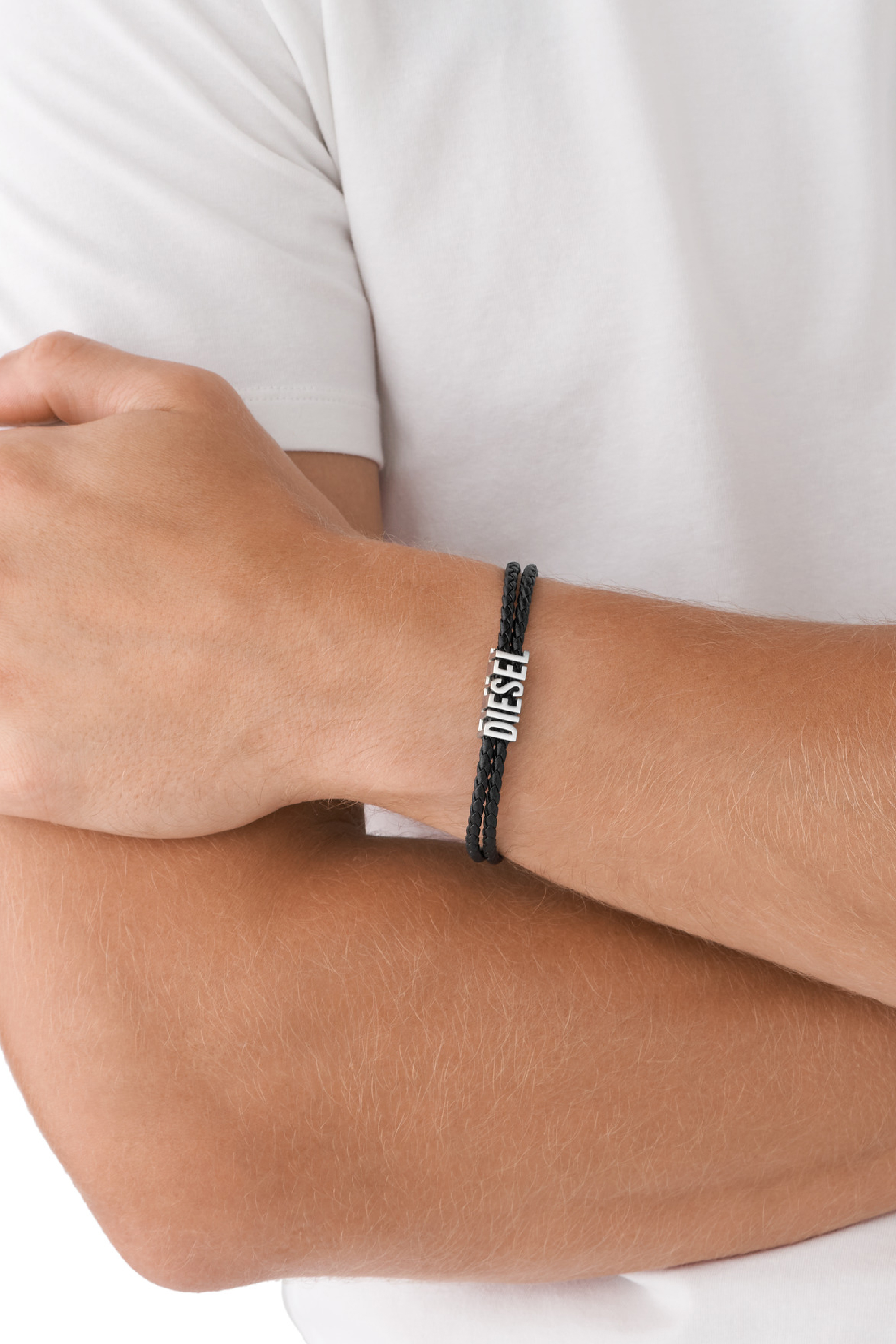 Diesel - DX1391, Man's Black leather bracelet in Black - 3