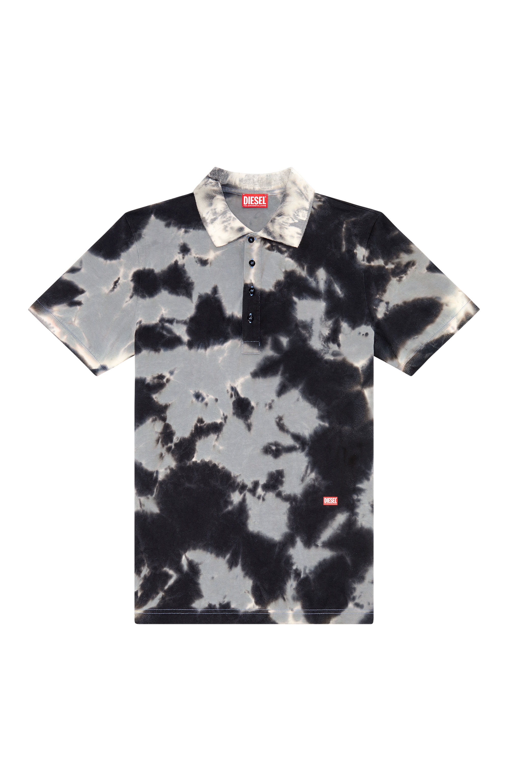 Diesel - T-GIAC, Man's Tie-dyed jersey polo shirt in Black - 2