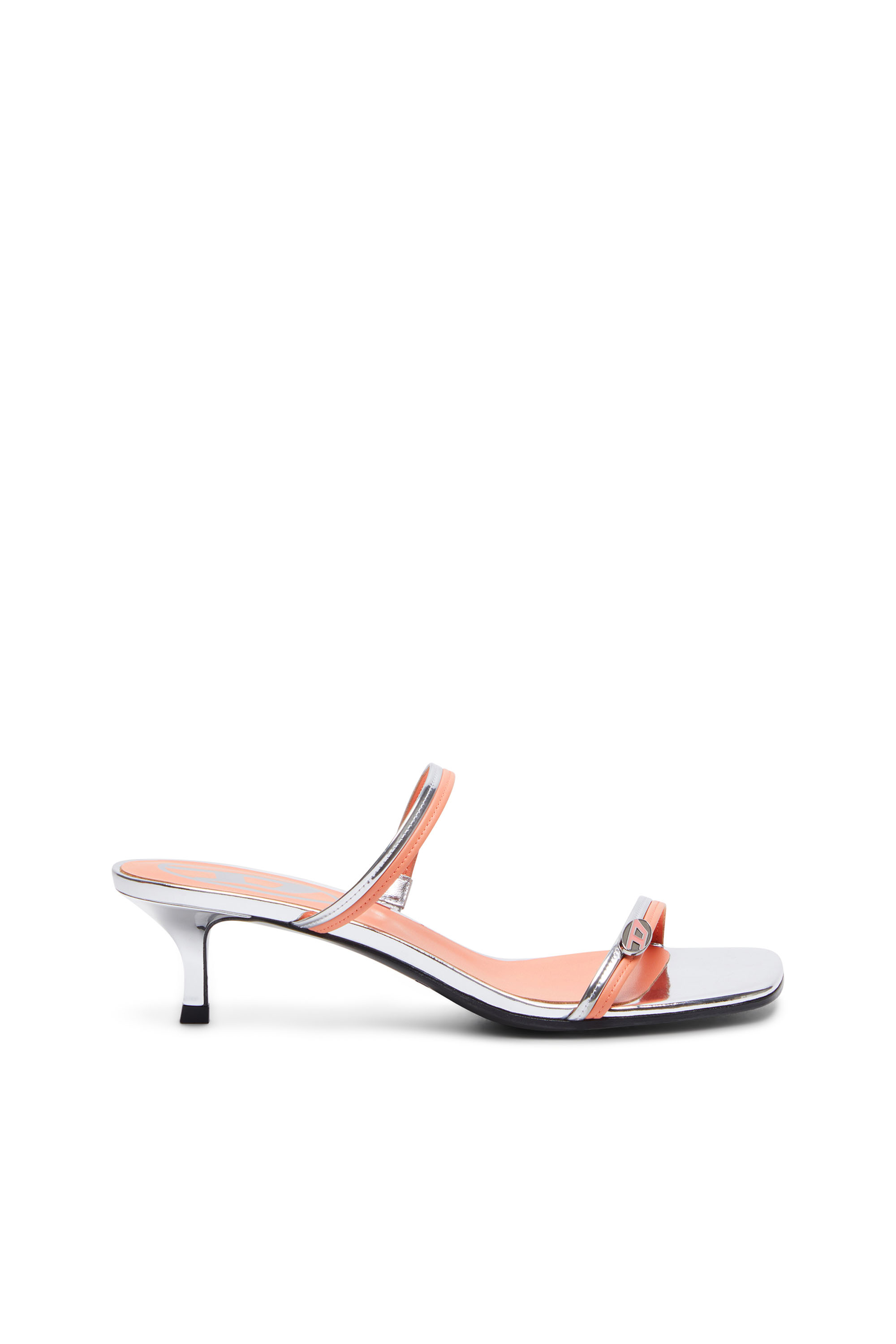 Diesel - D-KITTIE SD, Woman's D-Kittie SD - Strappy sandals in mirrored leather in Silver - 1