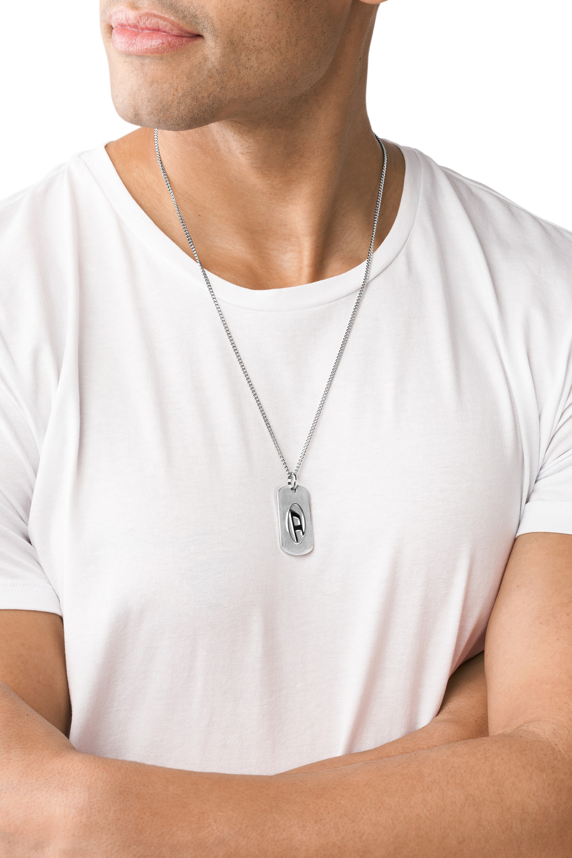 Diesel - DX1352, Man's Stainless steel dog tag necklace in Silver - 3