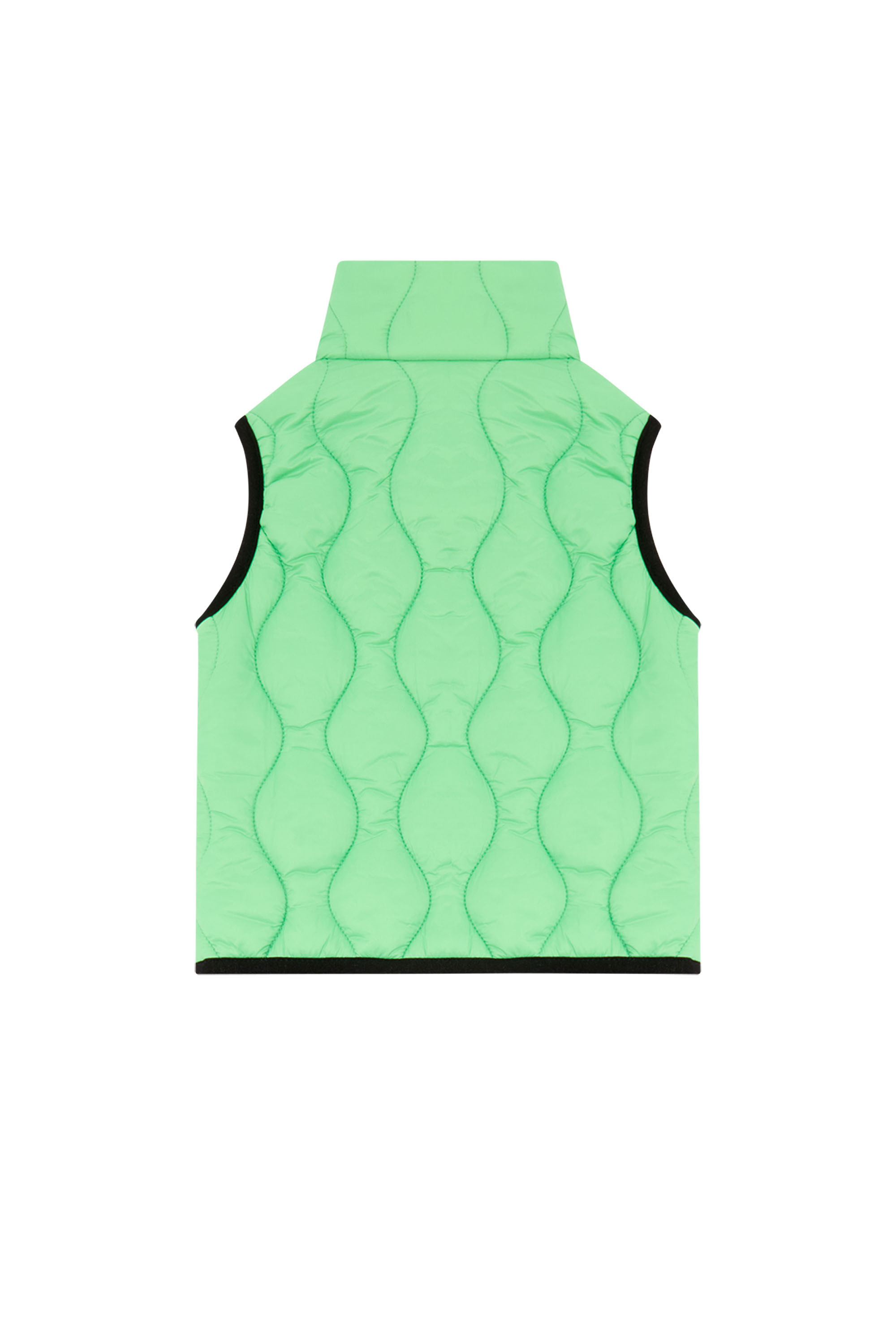 Diesel - JLASB, Unisex's Quilted vest with Oval D patch in Green - 2
