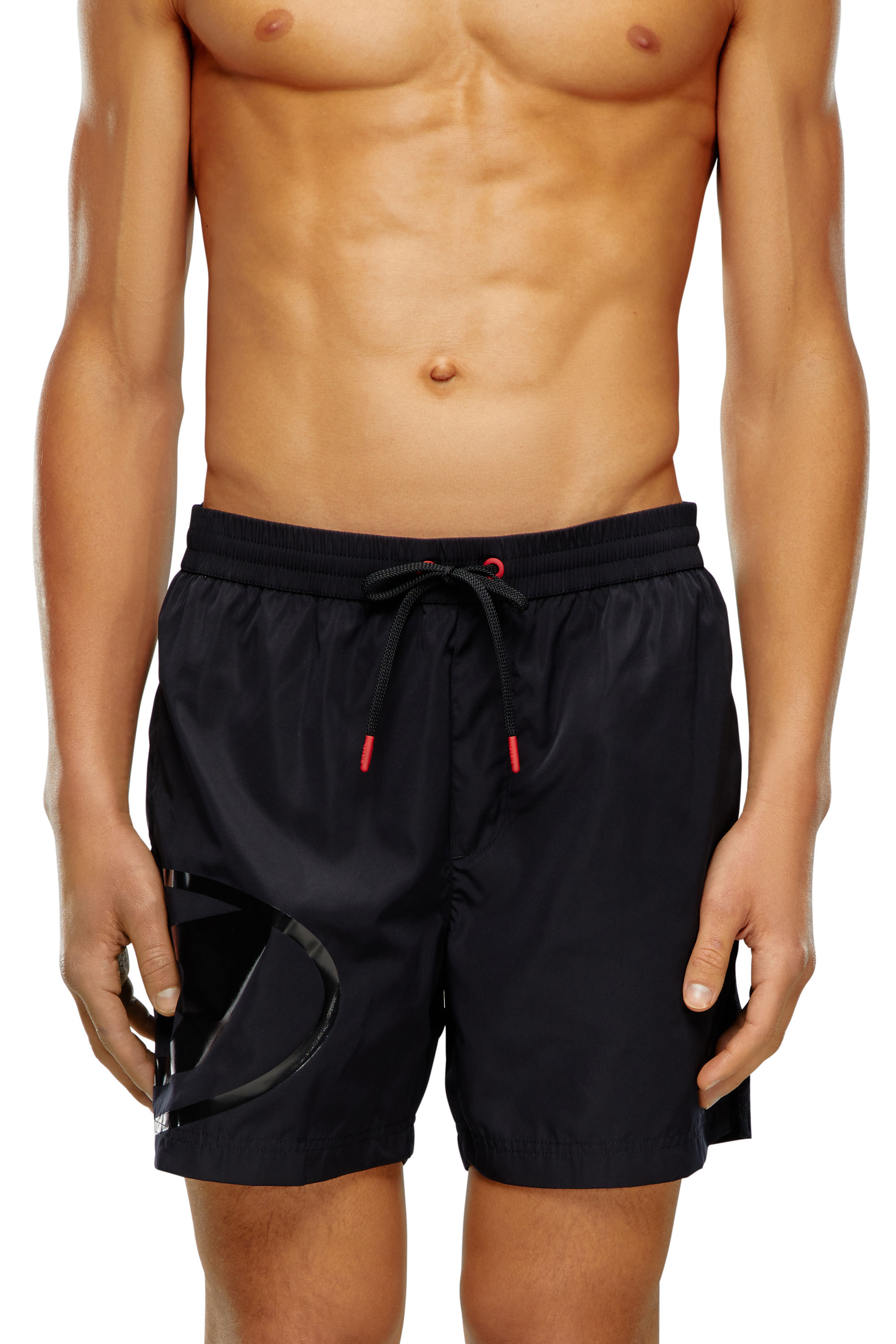 Diesel - BMBX-RIO-41, Man's Swim shorts with shiny Oval D logo in Black - 2