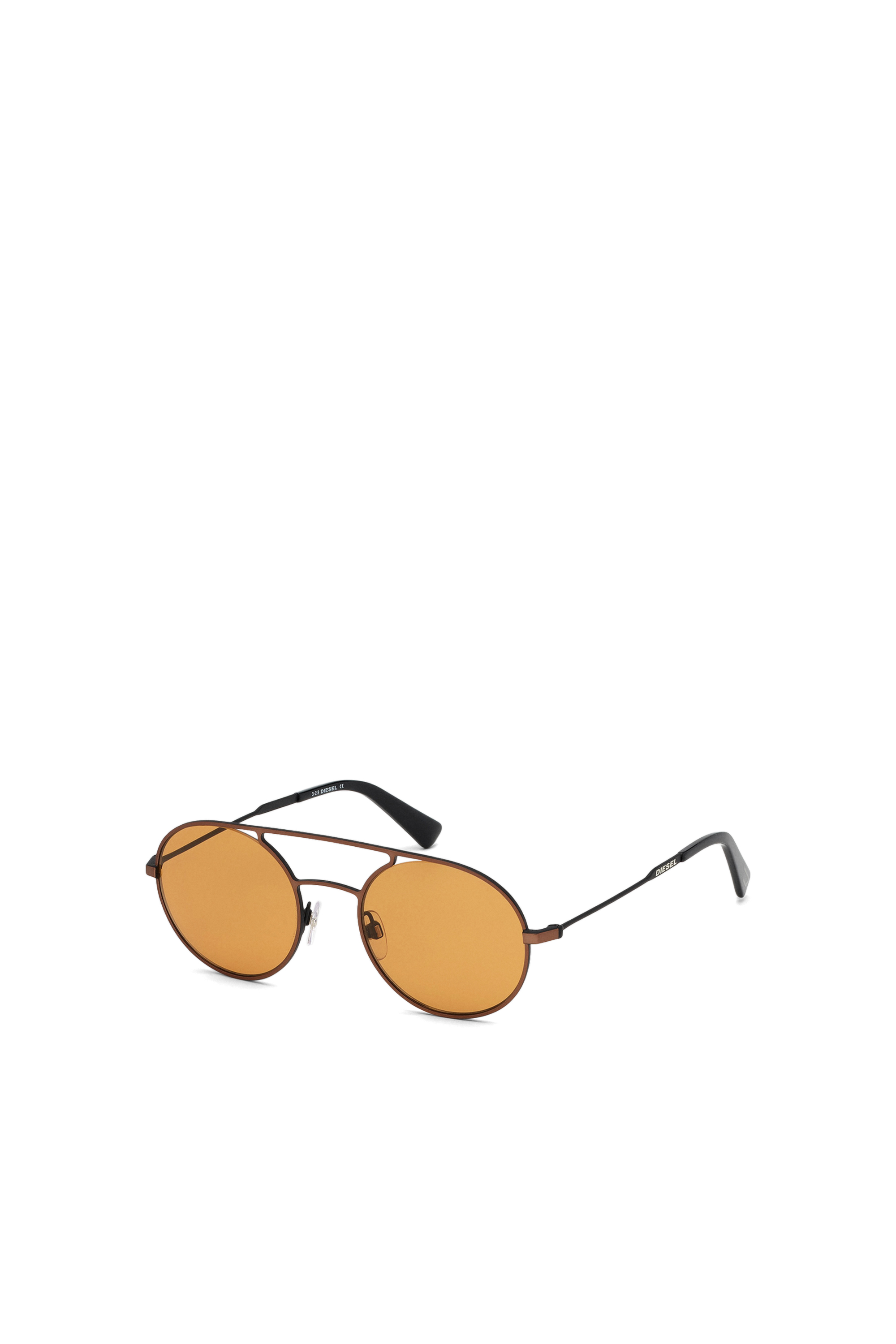 Diesel - DL0301, Unisex's Sunglasses in metal in Orange/Black - 3