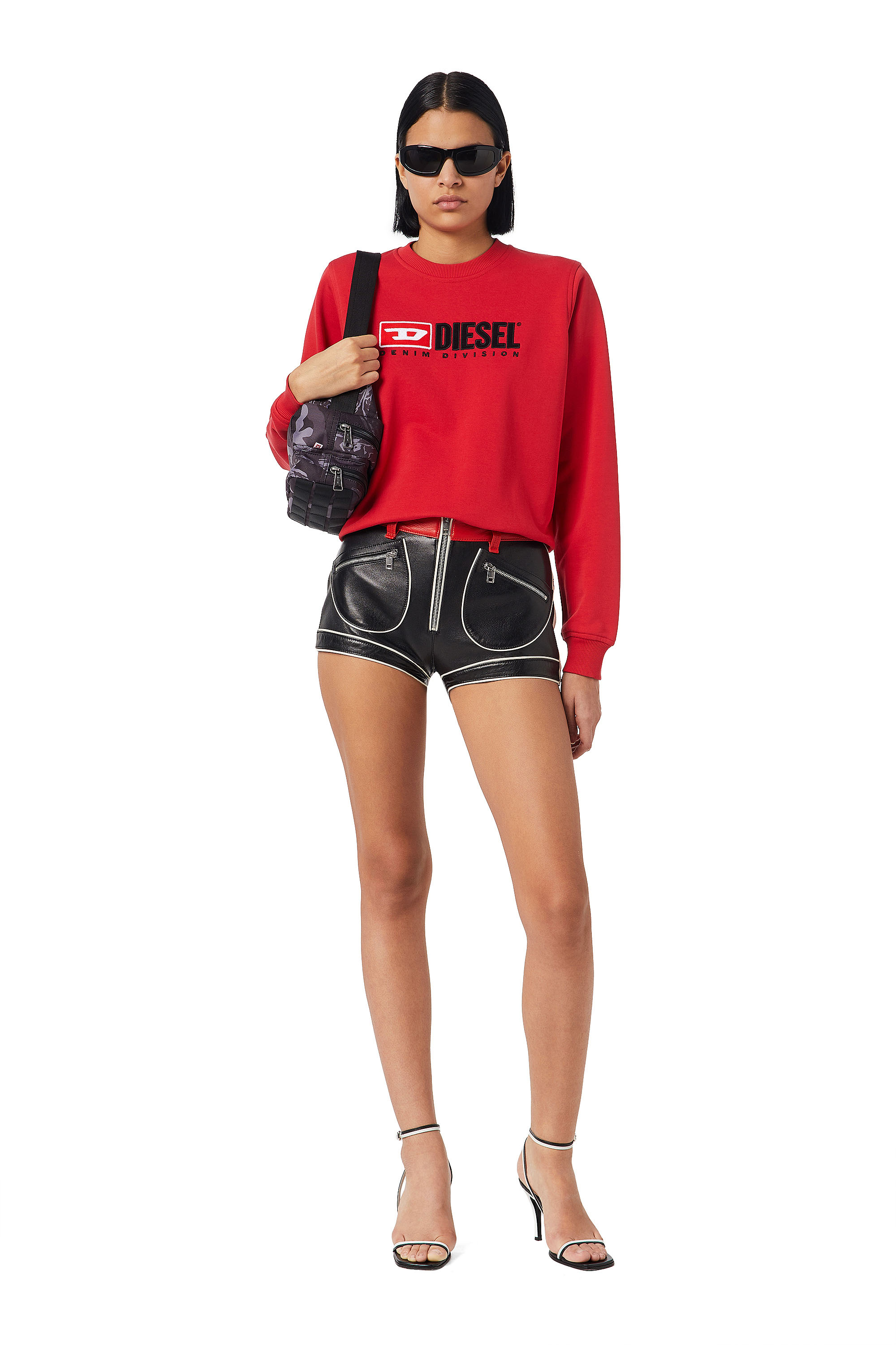 Diesel - F-REGGY-DIV, Woman's Denim Division sweatshirt in Red - 2