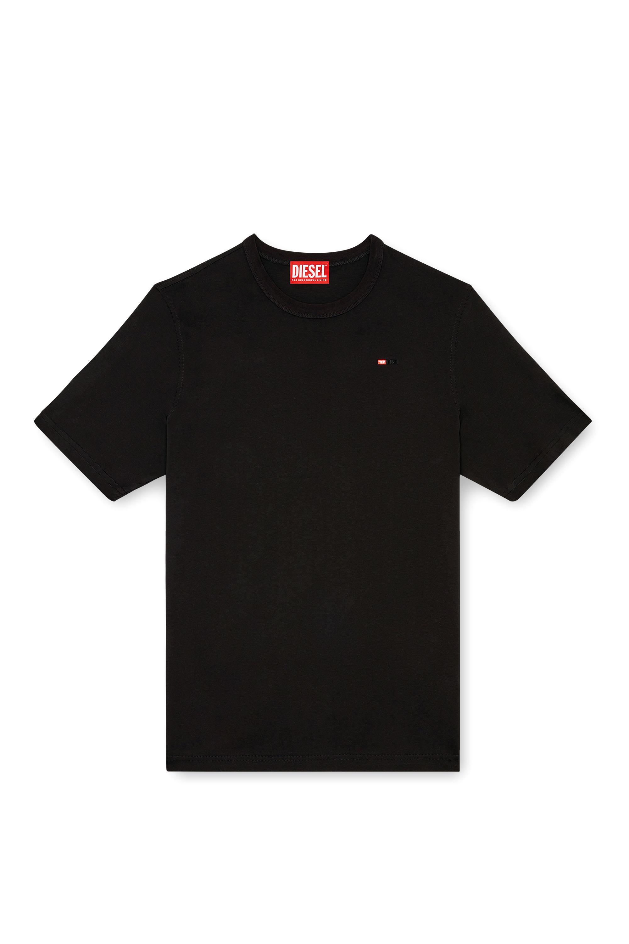 Diesel - T-ADJUST-MICRODIV, Unisex's T-shirt with micro-embroidered logo in Black - 3
