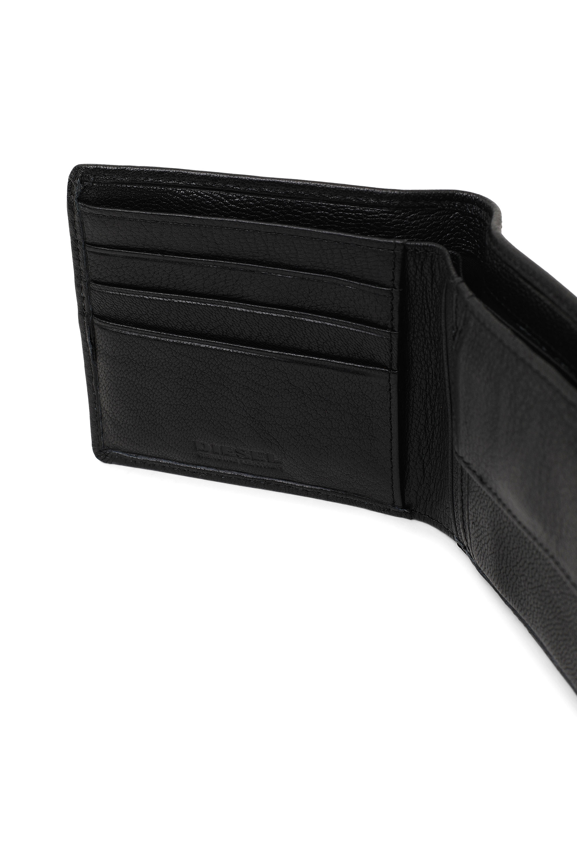Diesel - HIRESH S, Man's Bi-fold wallet in leather in Black - 4