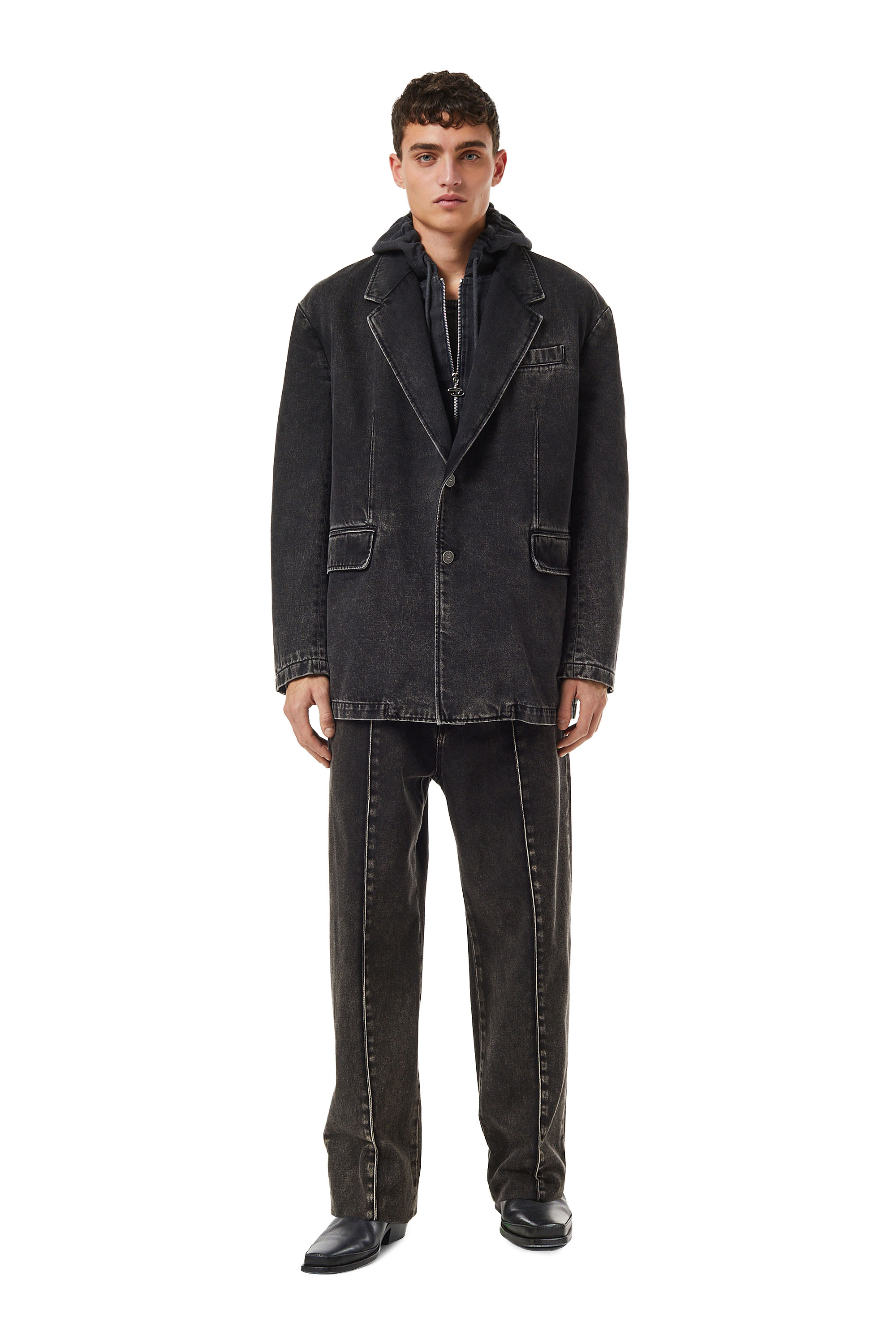 Diesel - Man's Straight Jeans D-Chino-Work 09B87, Black/Dark grey - 2