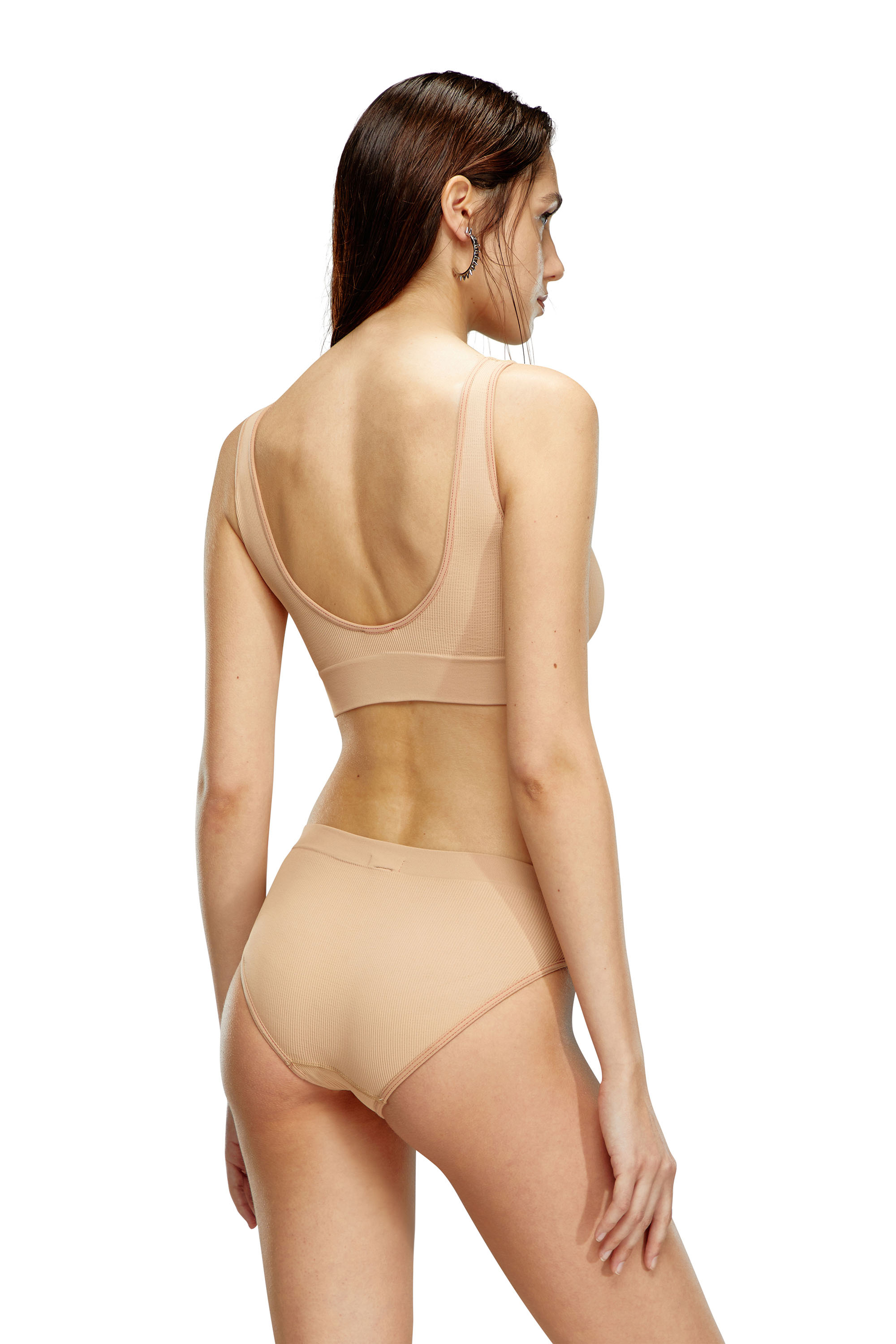 Diesel - UFPN-MARLA, Woman's Seamless briefs in ribbed stretch fabric in Light Brown - 3