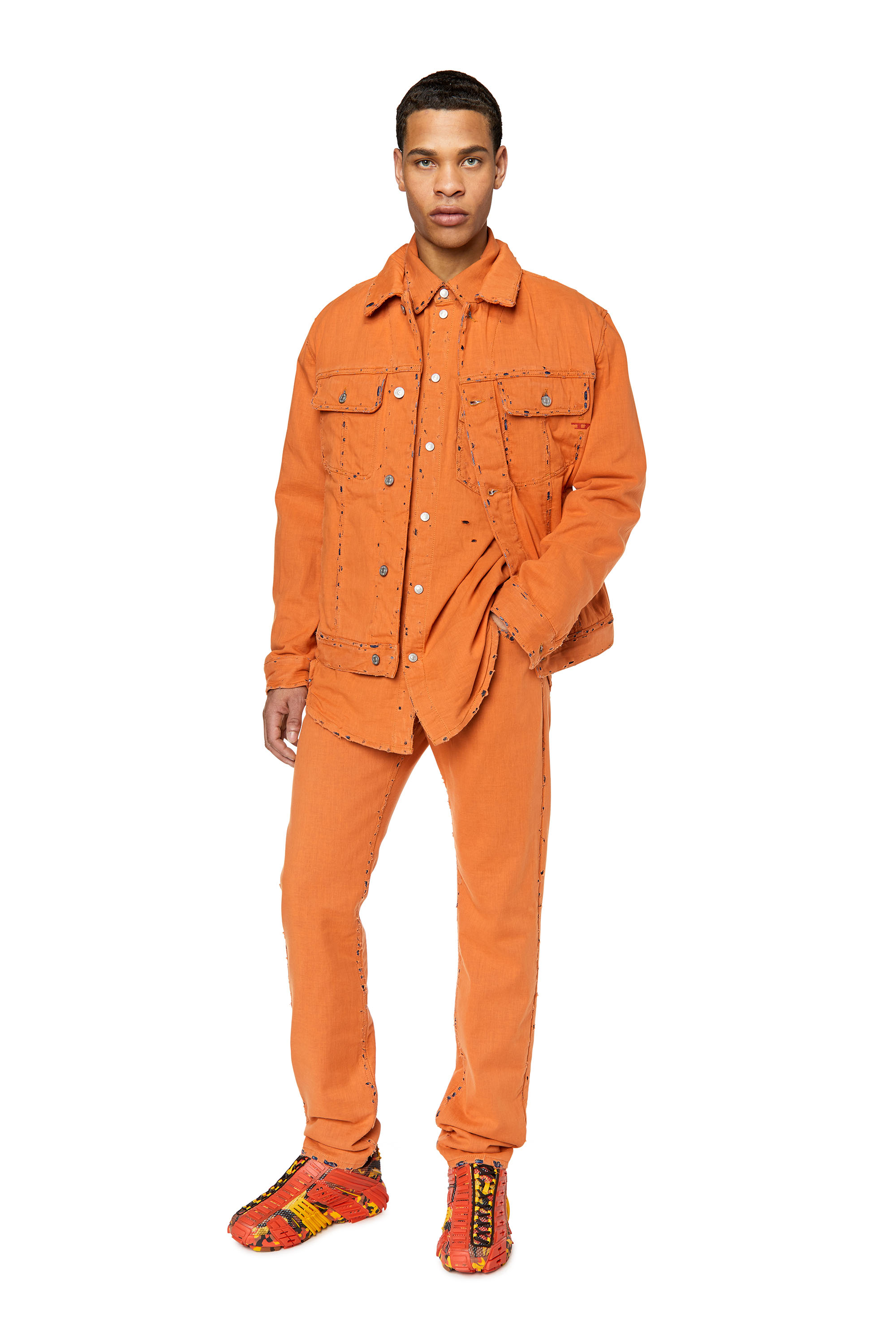 Diesel - Man's Straight Jeans 1995 D-Sark 007R5, Orange - 2