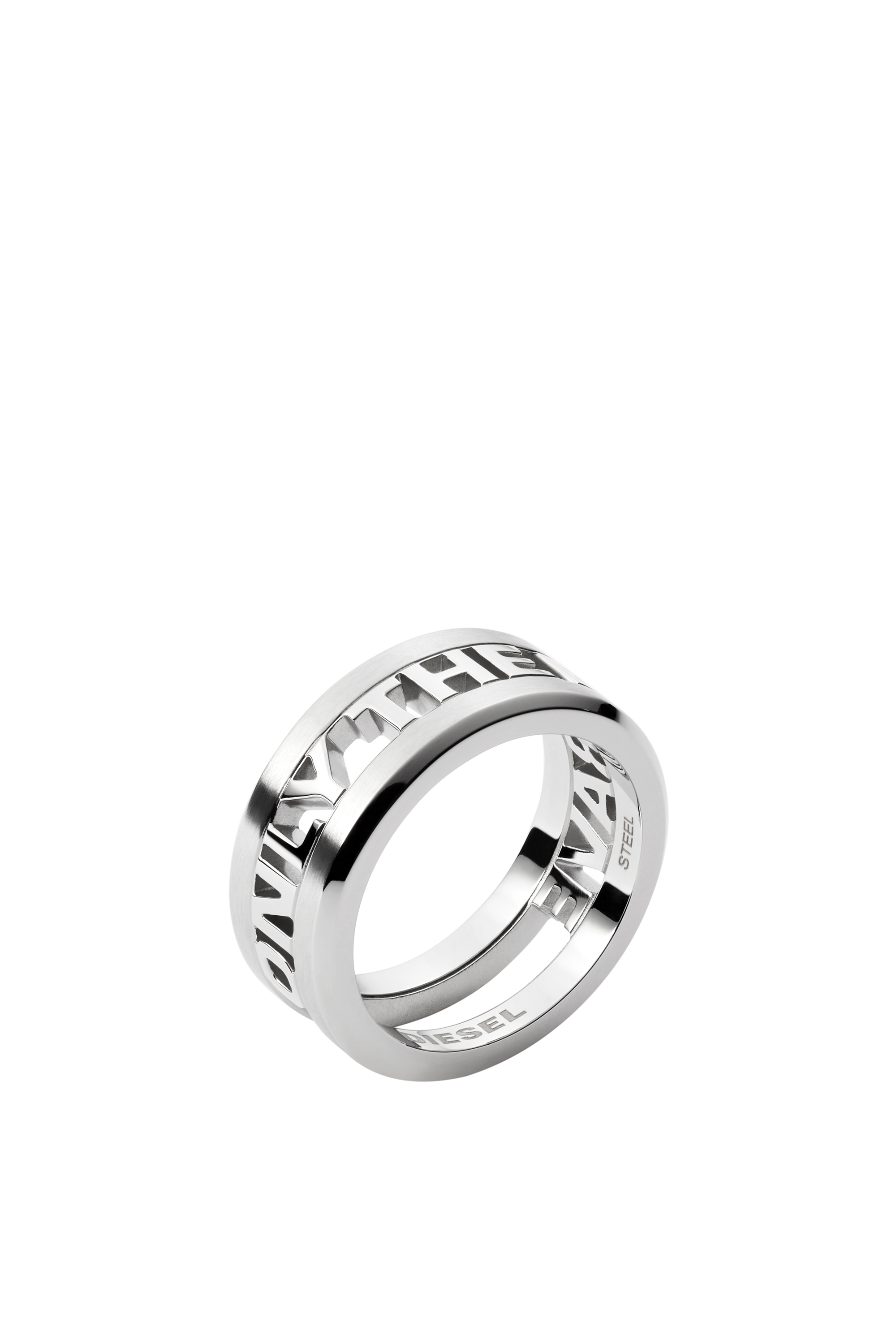 Diesel - DX1332, Man's Stainless Steel Band Ring in Silver - 1