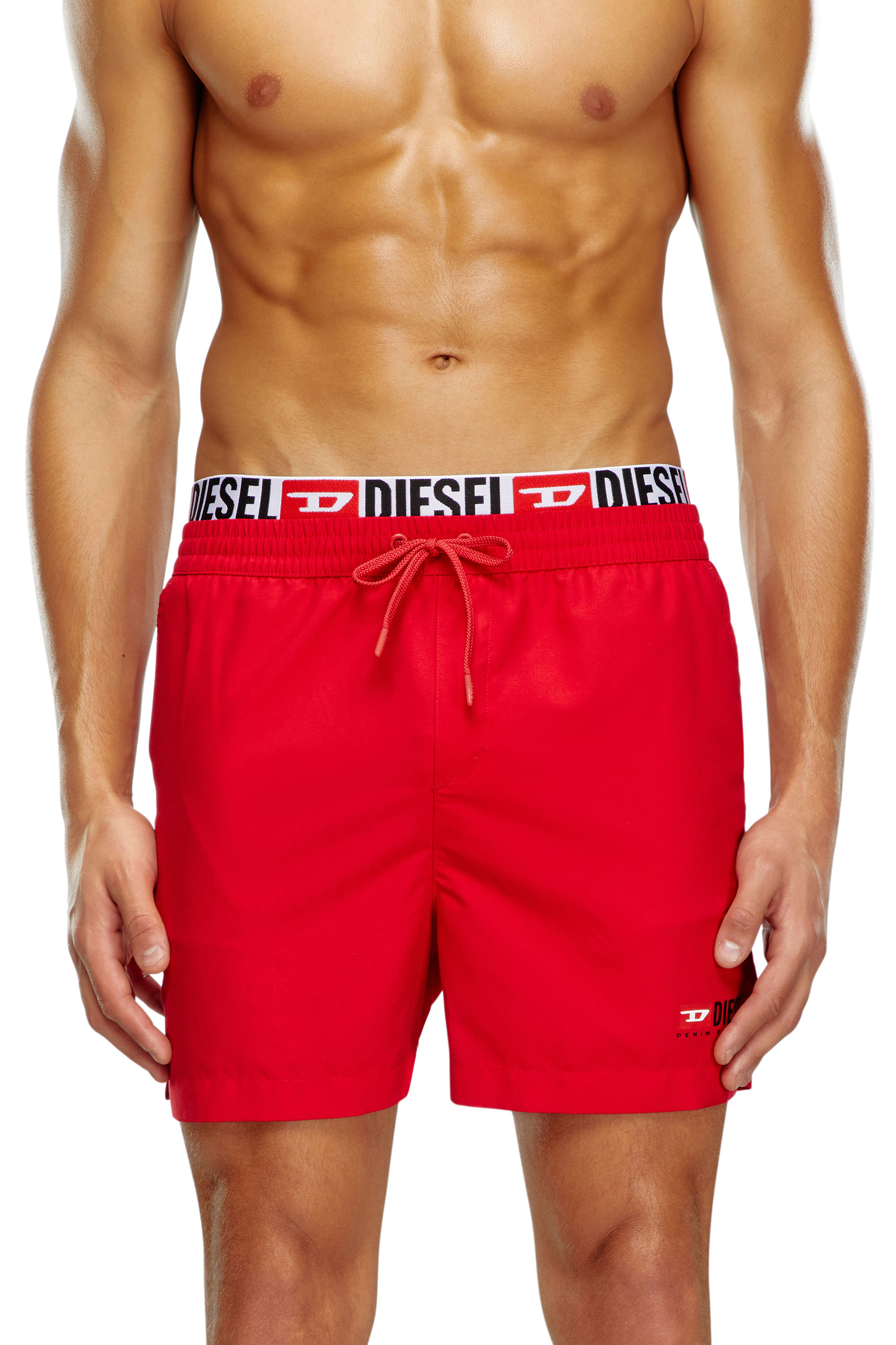 Diesel - BMBX-VISPER-41, Man's Double-waist board shorts in Red - 2