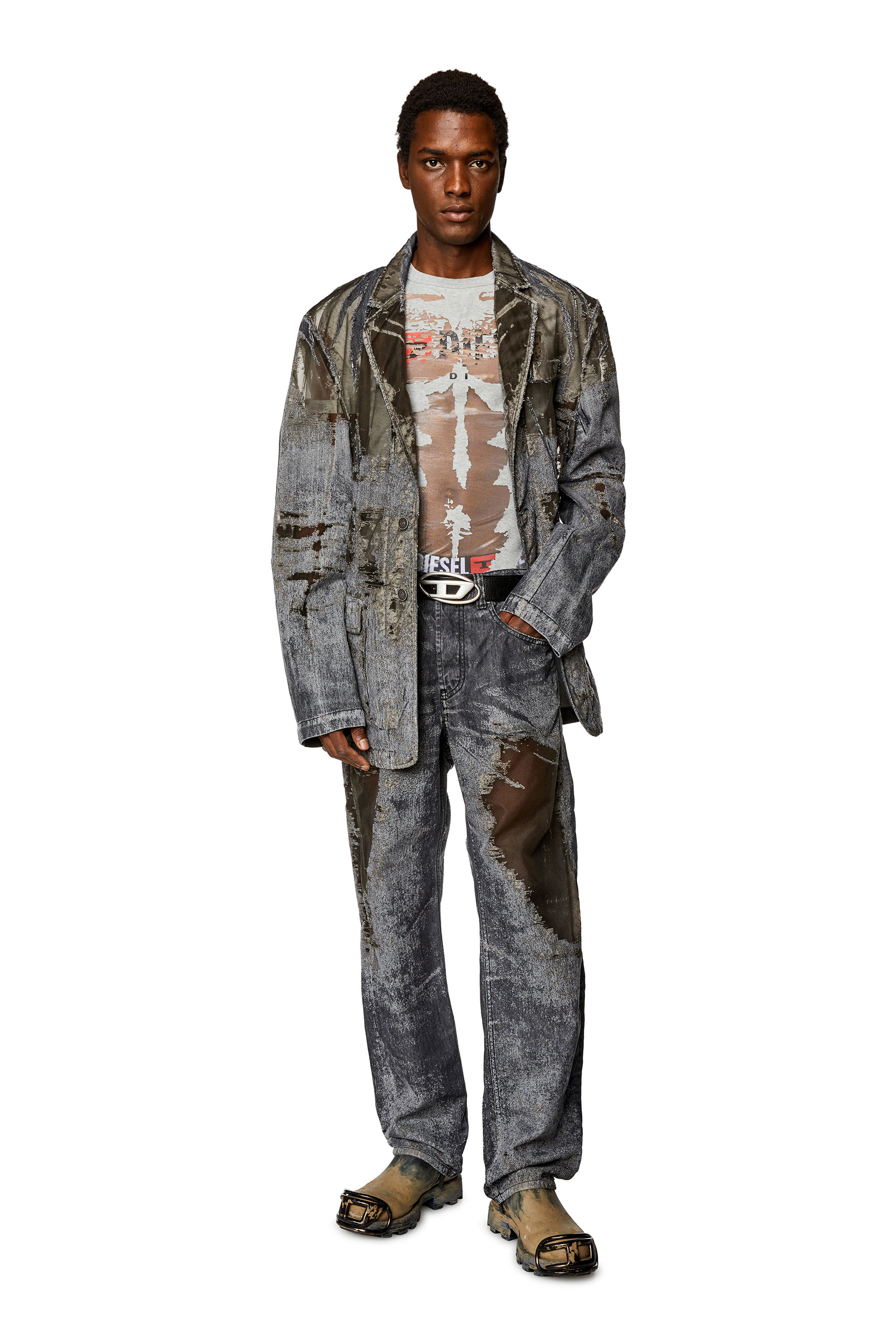 Diesel - Man's Straight Jeans 2010 D-Macs 007T7, Black/Dark grey - 2