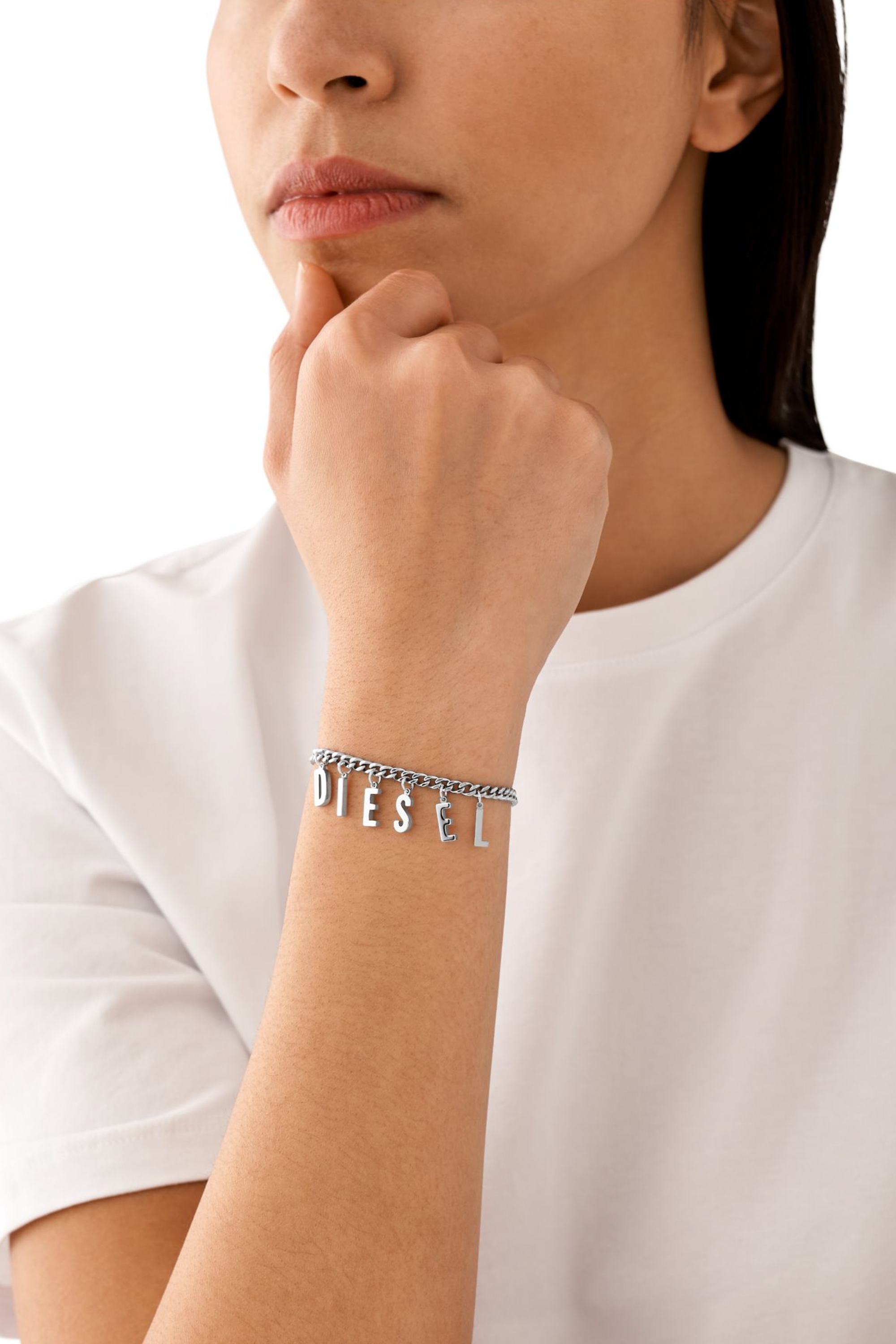 Diesel - DX1493, Unisex's Stainless steel chain bracelet/anklet in Silver - 4