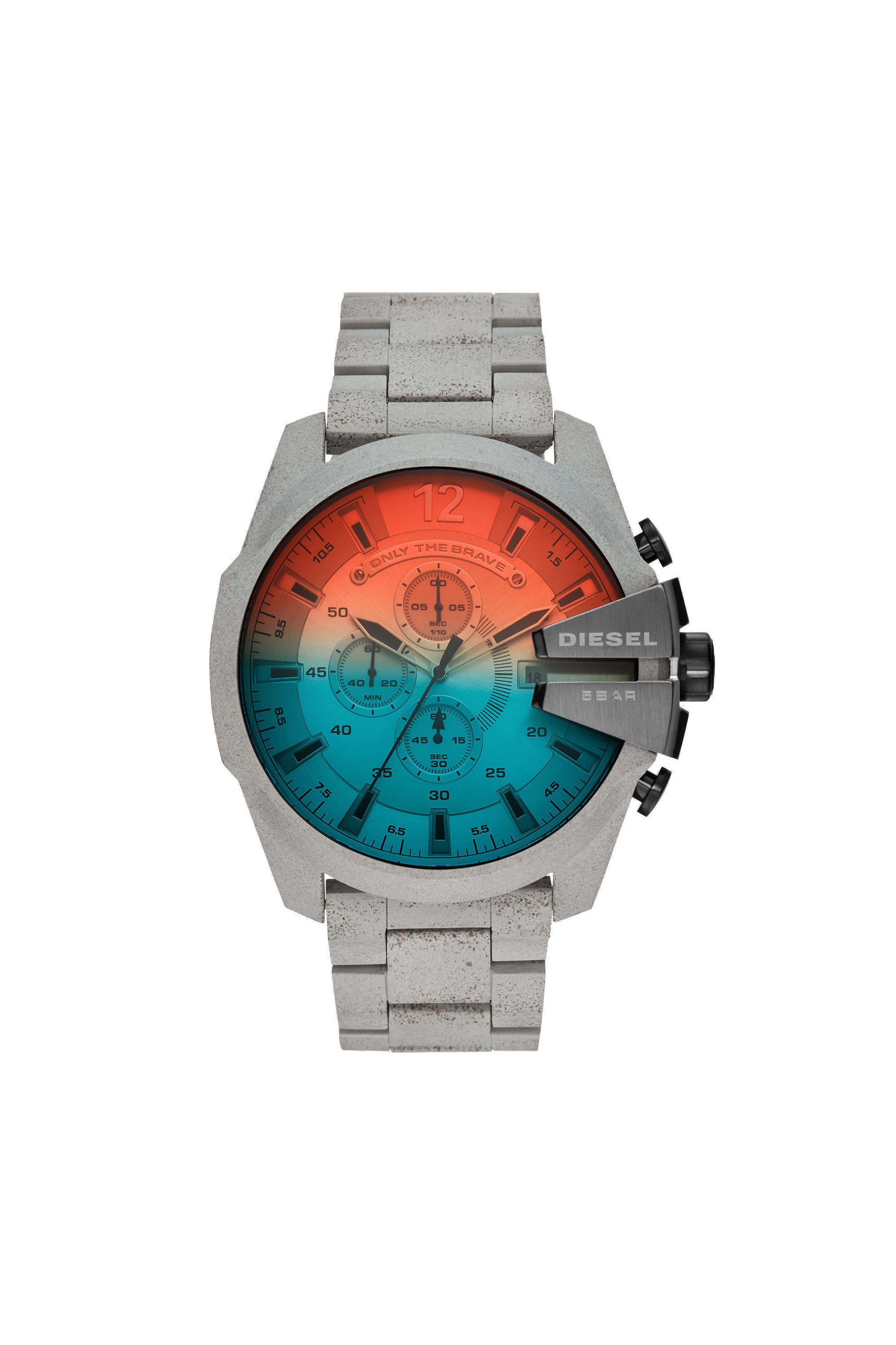 Diesel - DZ4513, Man's Mega Chief concrete chronograph watch in Silver - 1