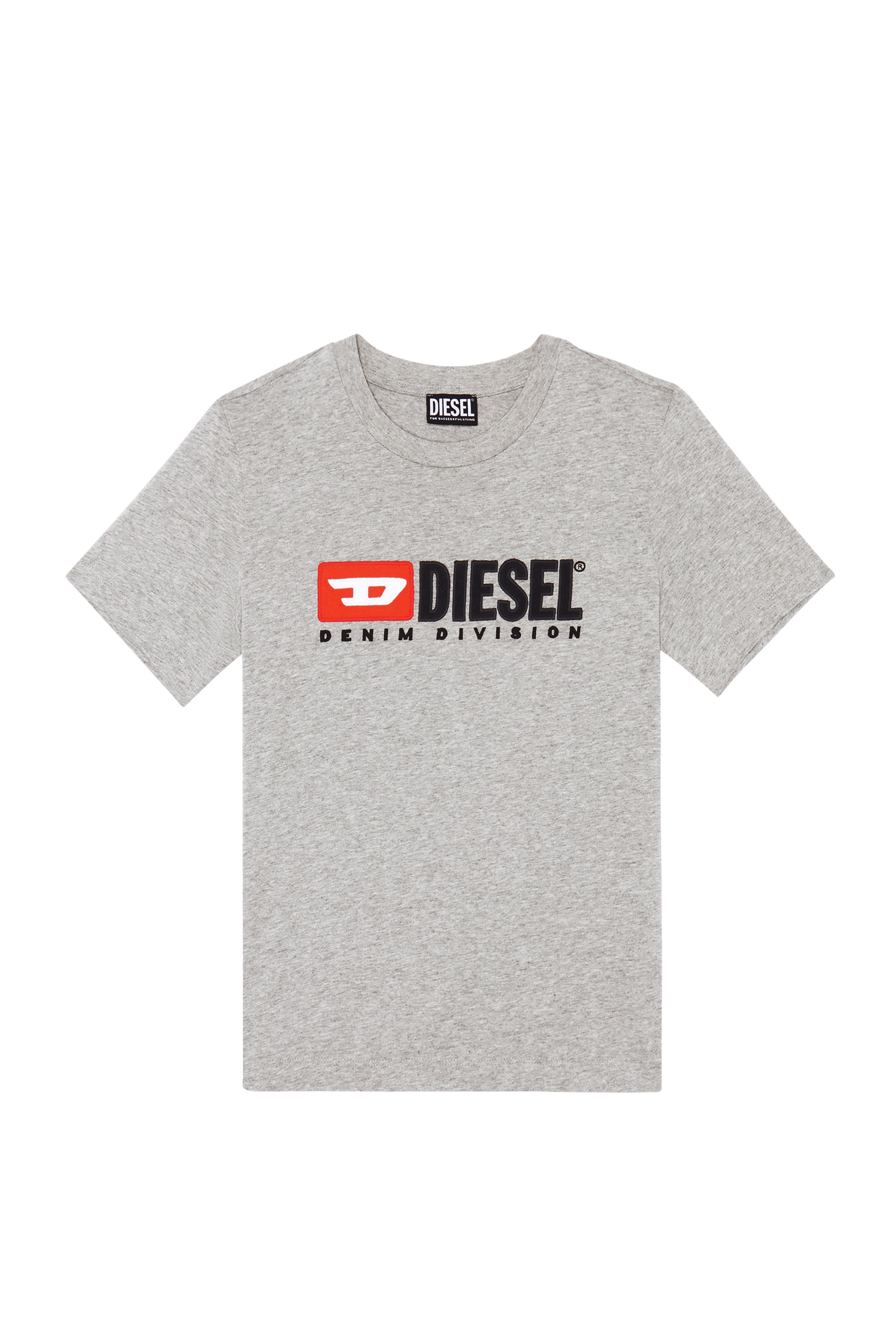 Diesel - T-REG-DIV, Woman's T-shirt with fleece patches in Light Grey - 3