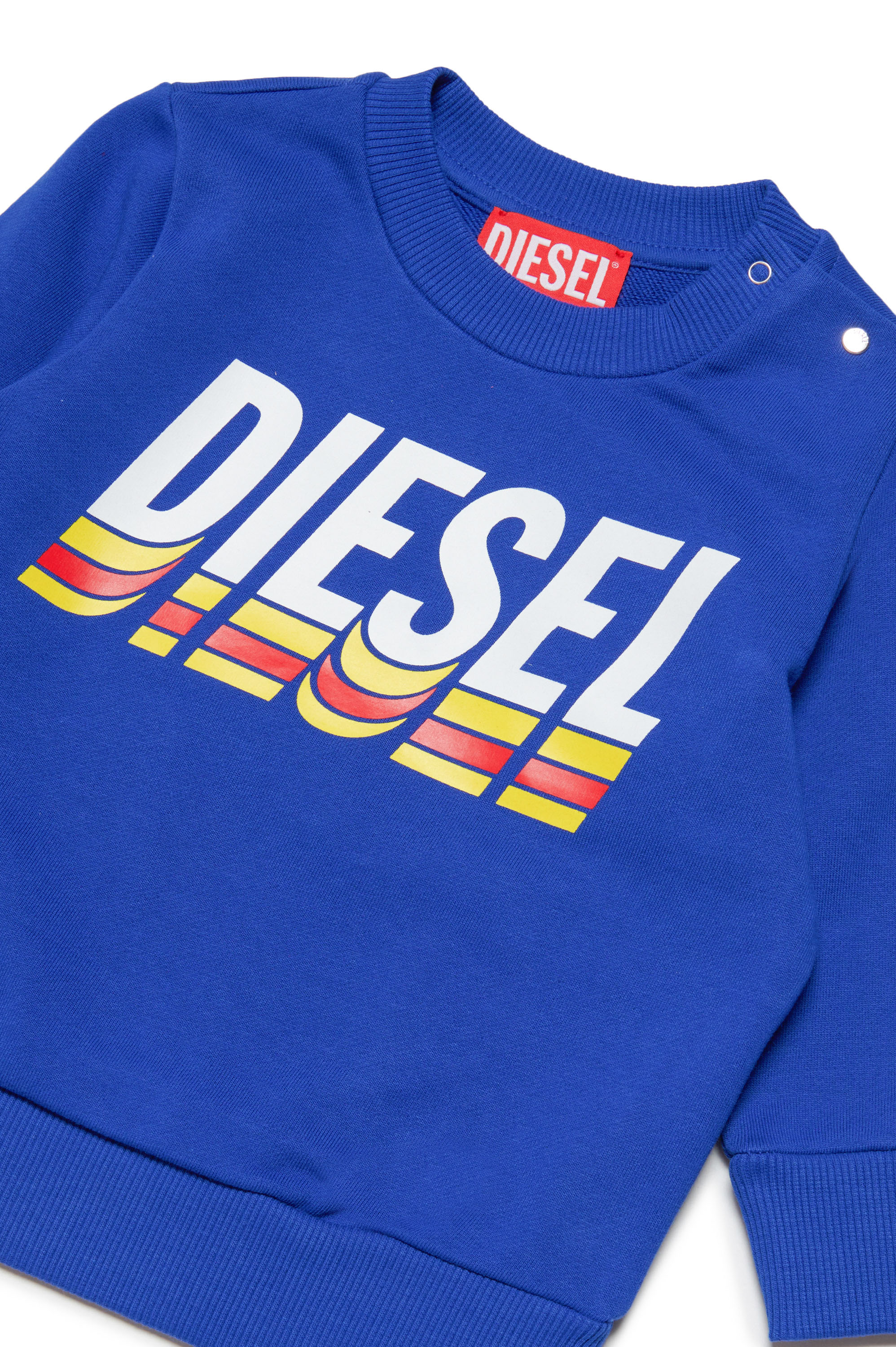 Diesel - SALTB, Man's Sweatshirt with tri-colour logo in Dark Blue - 3