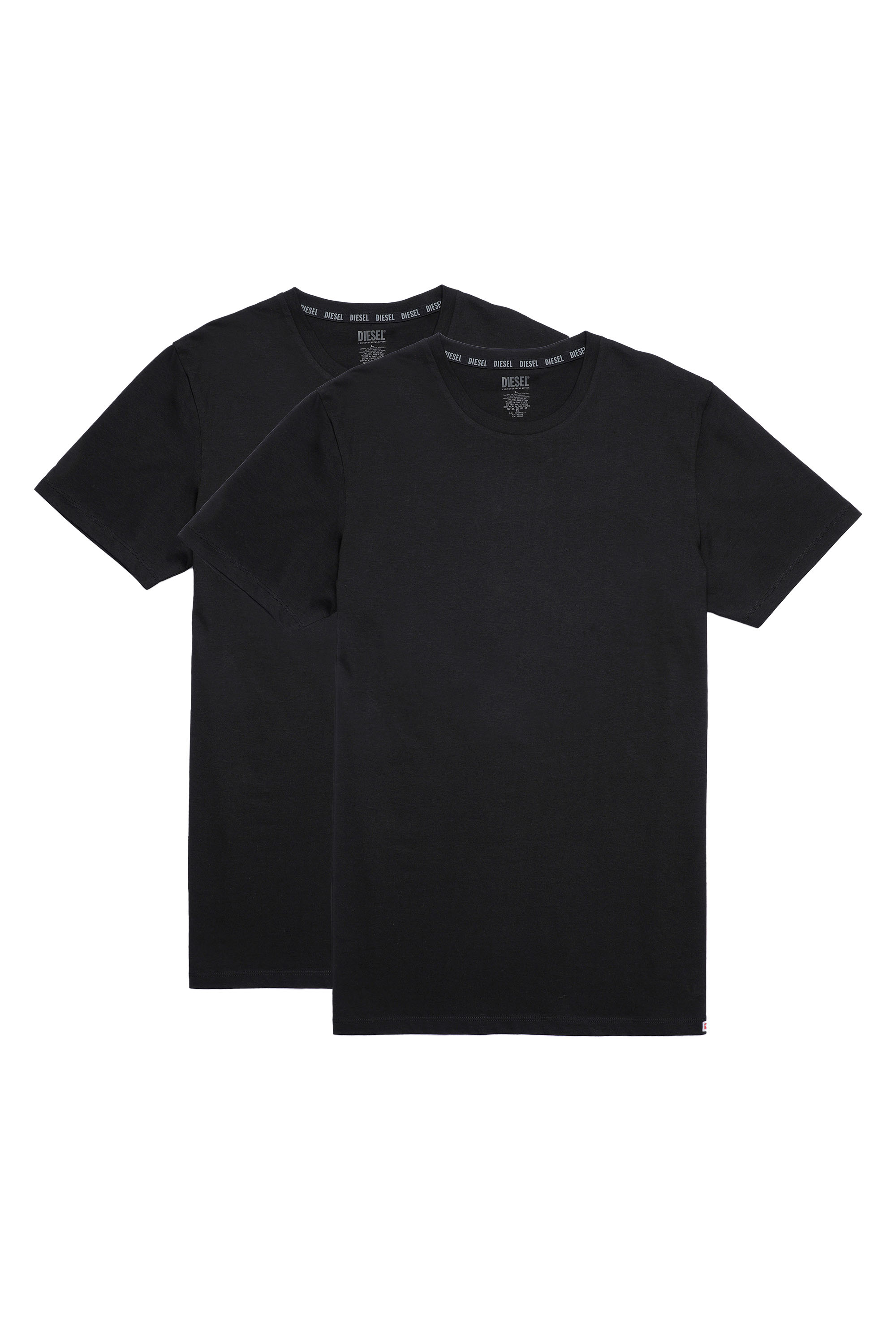 Diesel - UMTEE-RANDAL-TUBE-TWOPACK, Man's Two-pack of T-shirts with D patch in Black - 1