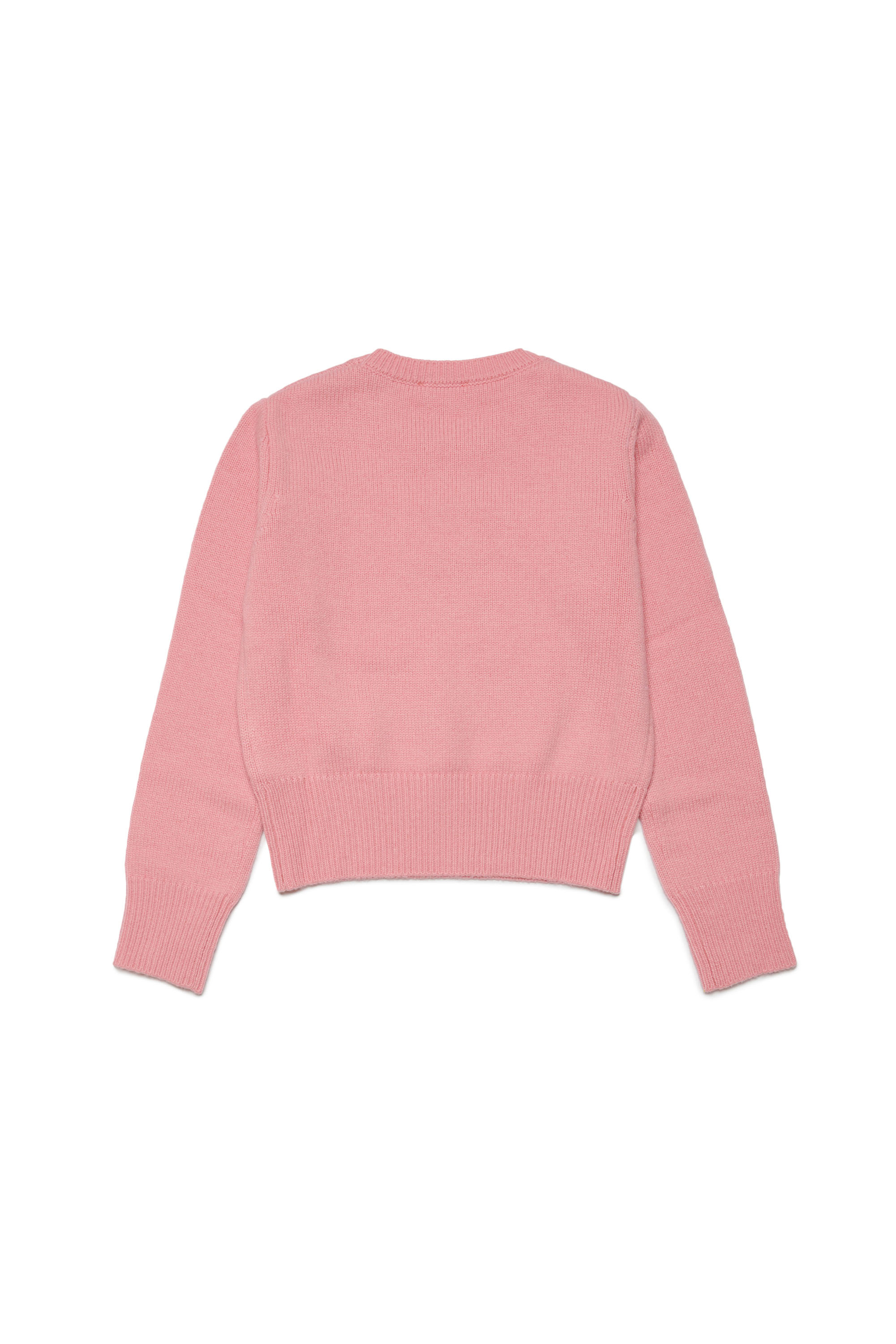 Diesel - KAREESA, Woman's Jumper in merino wool blend with D logo in Pink - 2