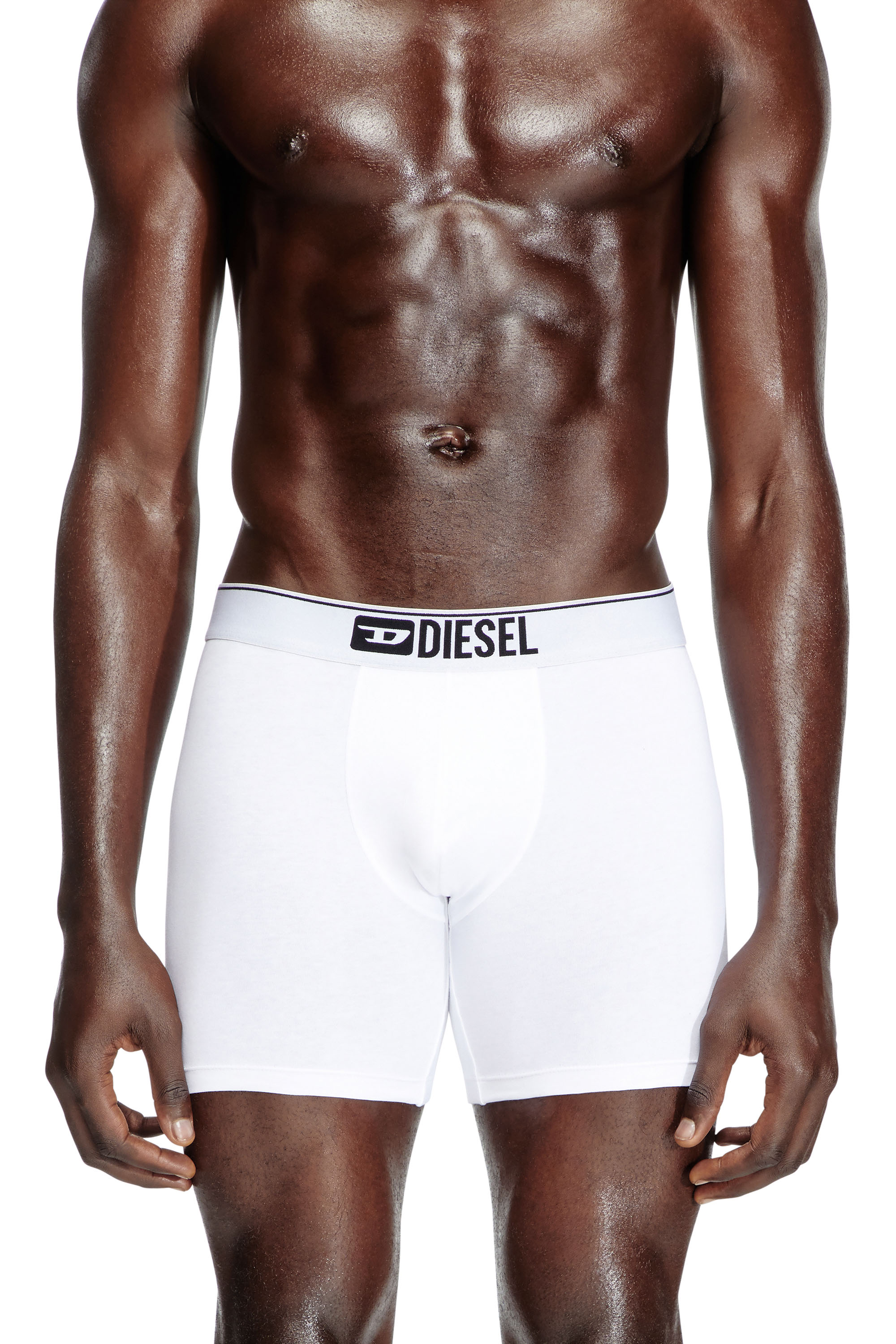 Diesel - MAX-3PACK, Man's Three-pack stretch cotton boxer briefs in Black/White - 2