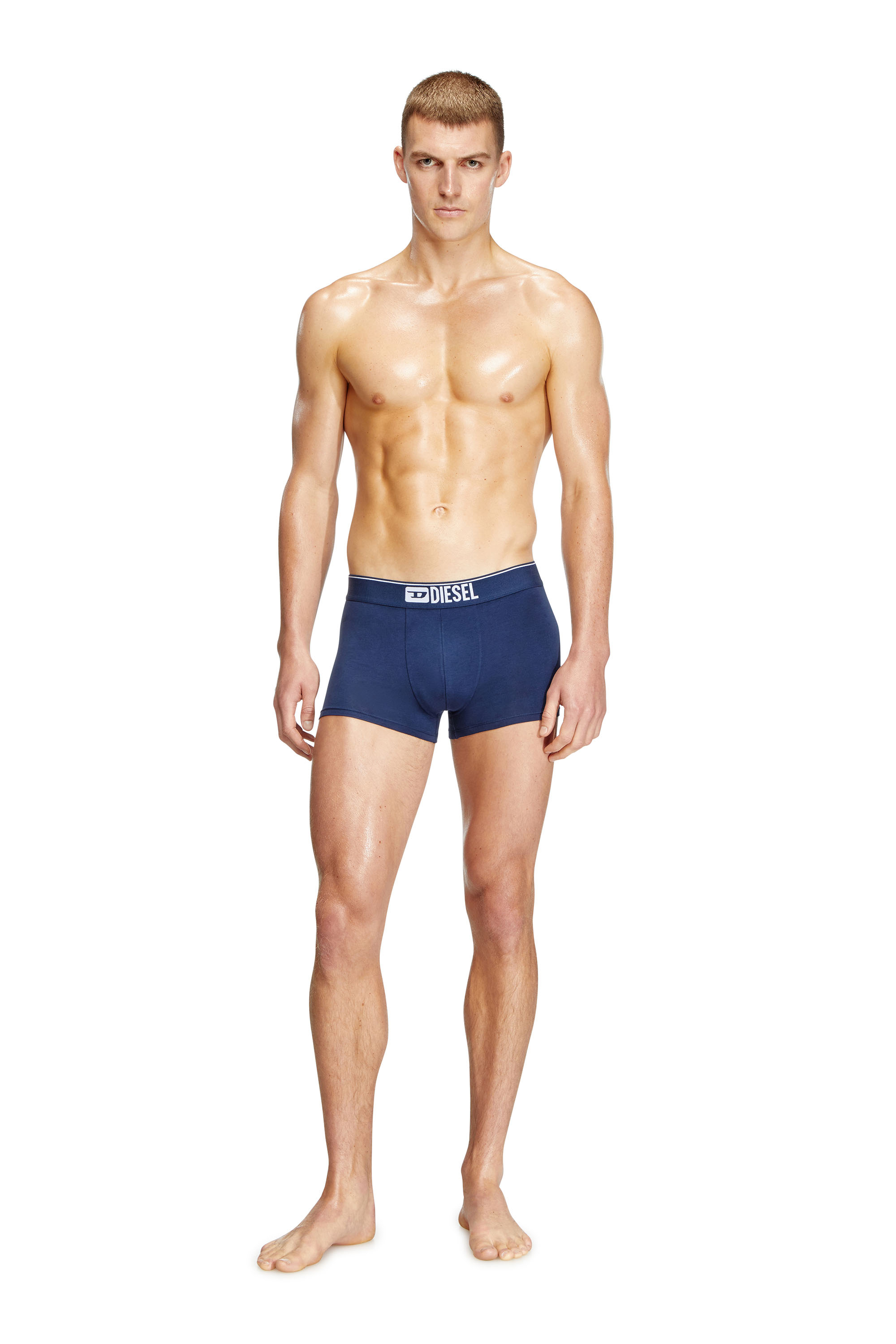Diesel - UMBX-DAMIENTHREEPACK, Man's Three-pack of plain boxer in White/Blue - 2