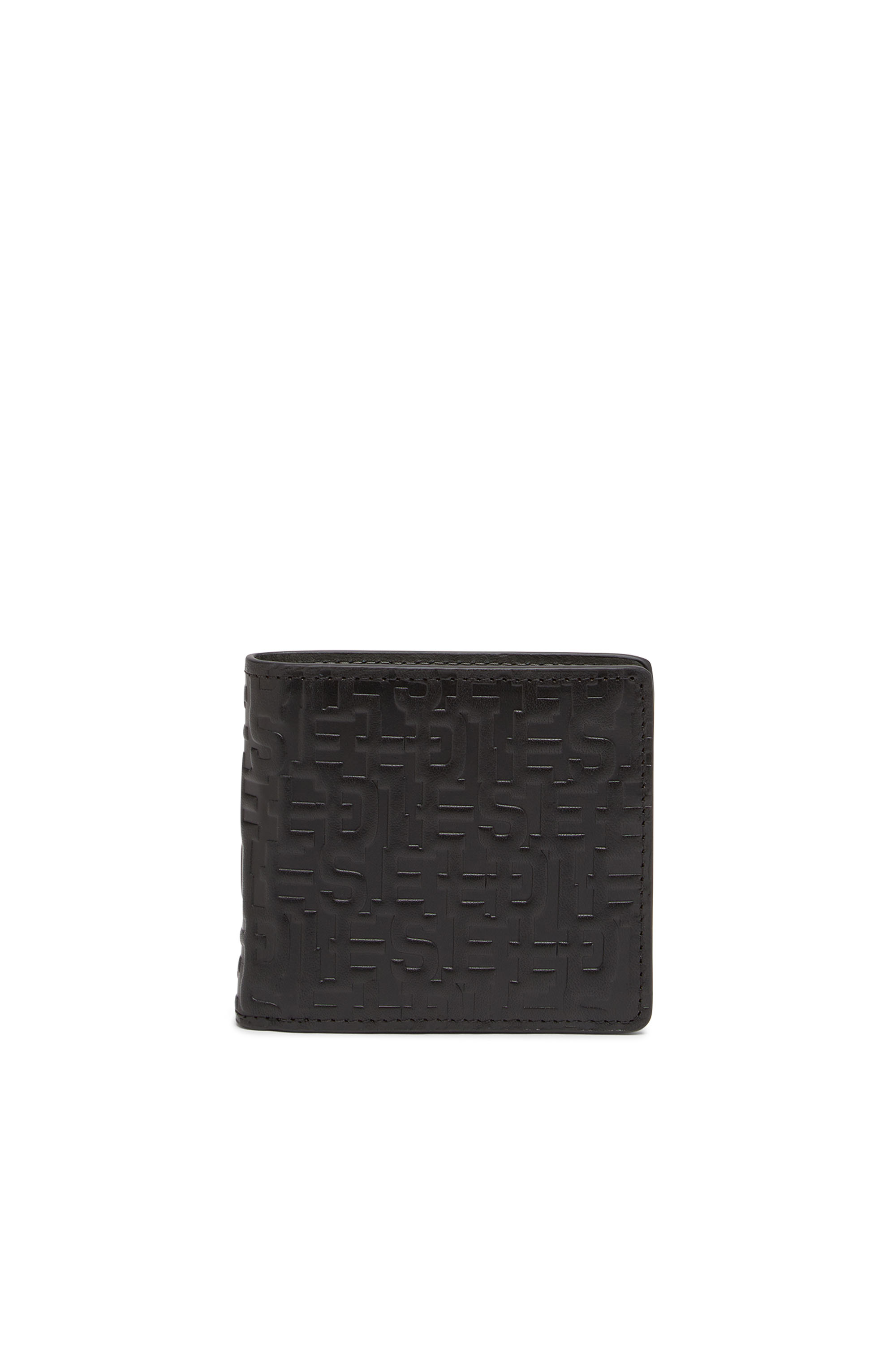 Diesel - PC MONOGRAM BI-FOLD COIN S, Man's Zip wallet in monogram leather in Black - 1