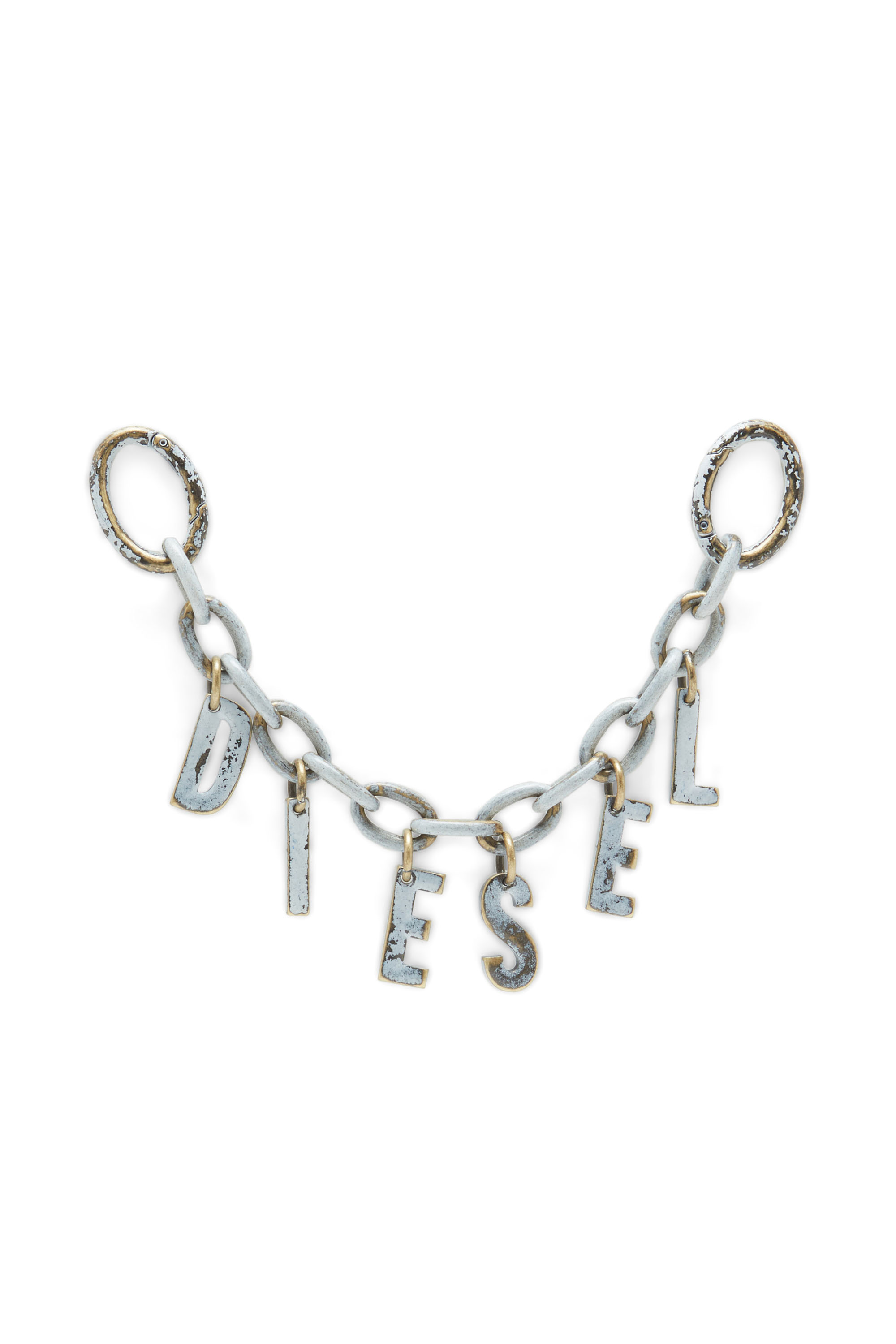 Diesel - A-LETTERS CHARM, Woman's Treated metal bag charm/charm bracelet in White - 1