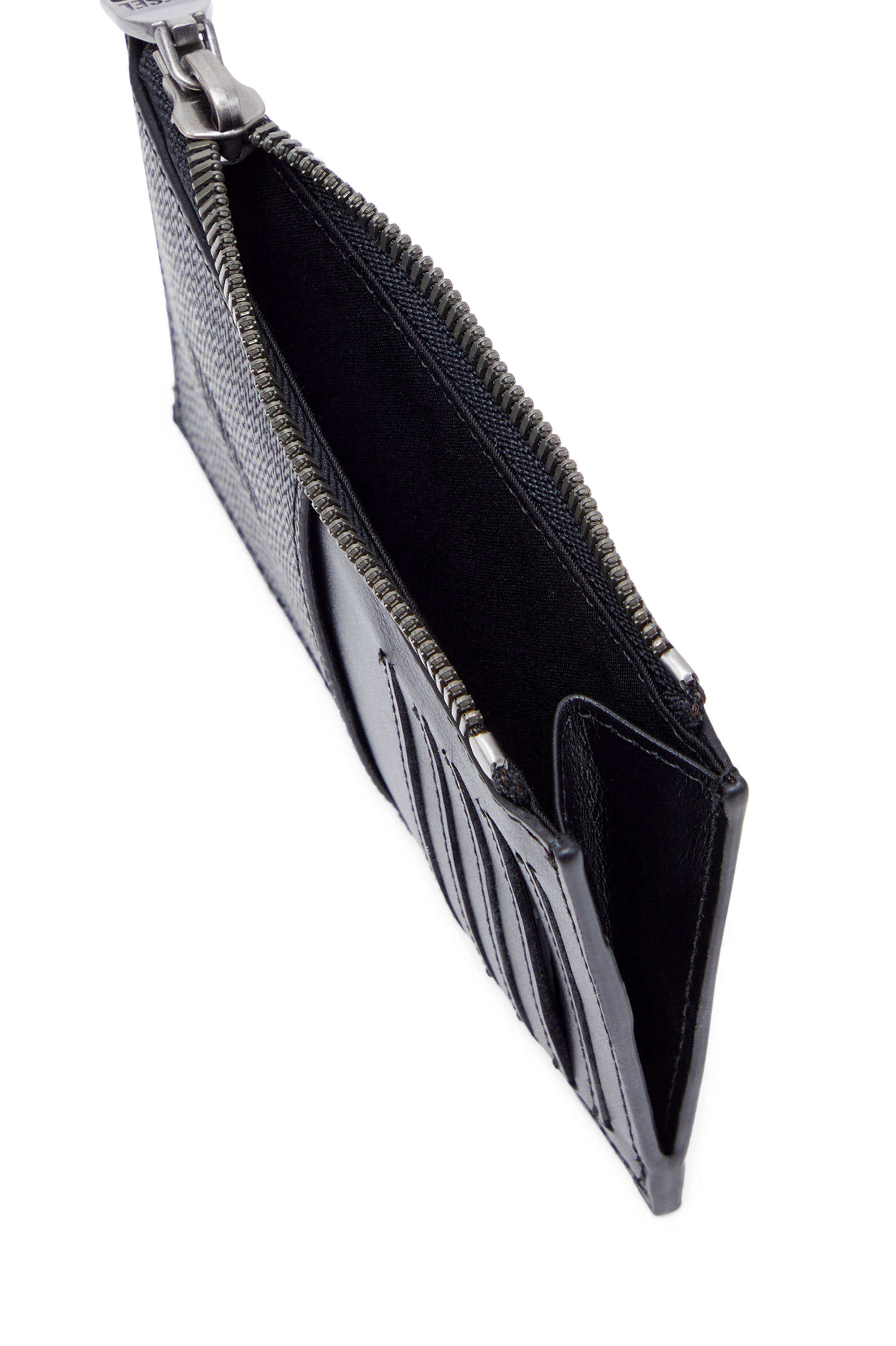 Diesel - CARD HOLDER COIN M, Man's Slim card holder in textured leather in Black - 3