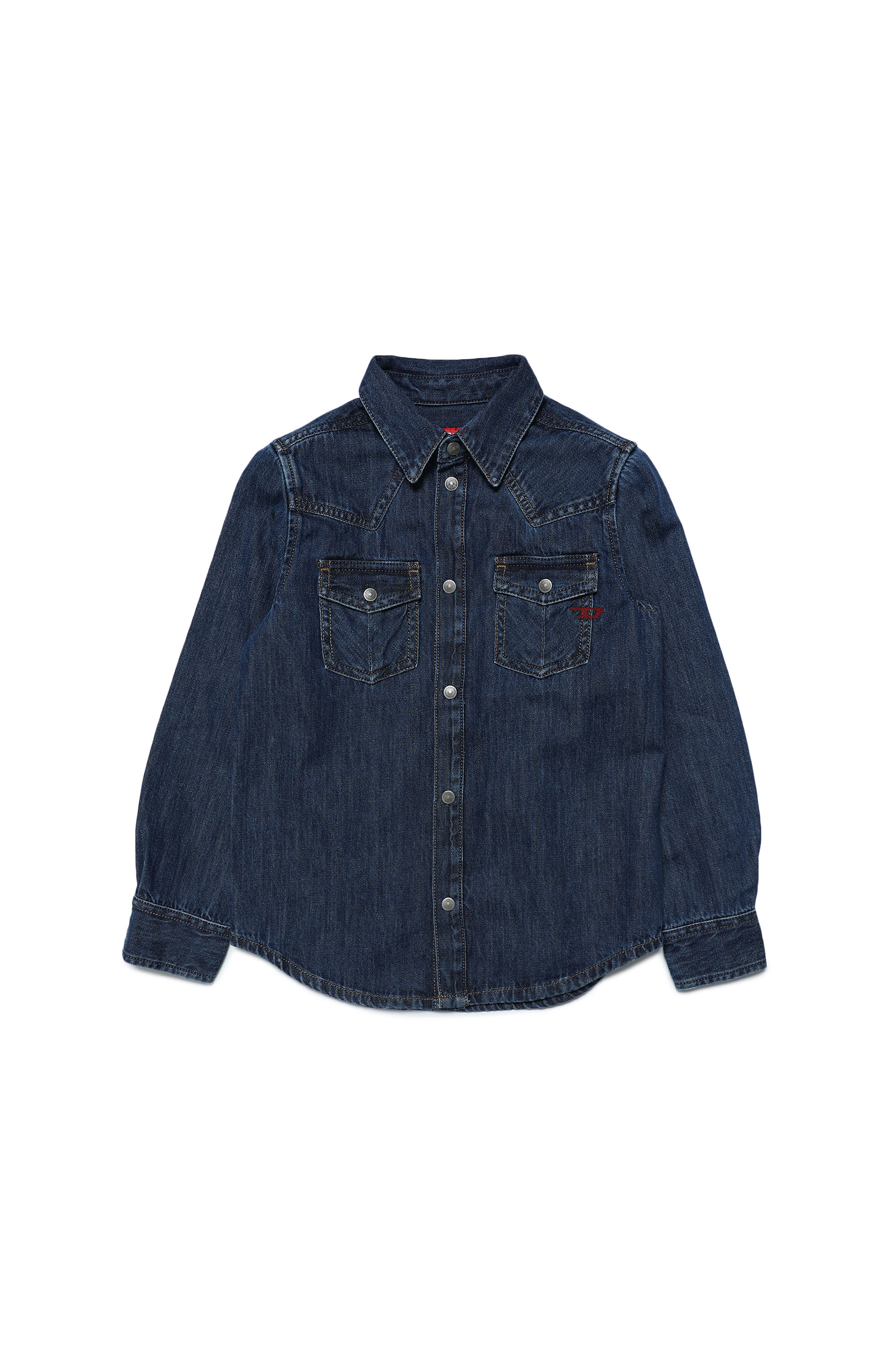 Diesel - COCEAN, Man's Denim Western shirt in Dark Blue - 1