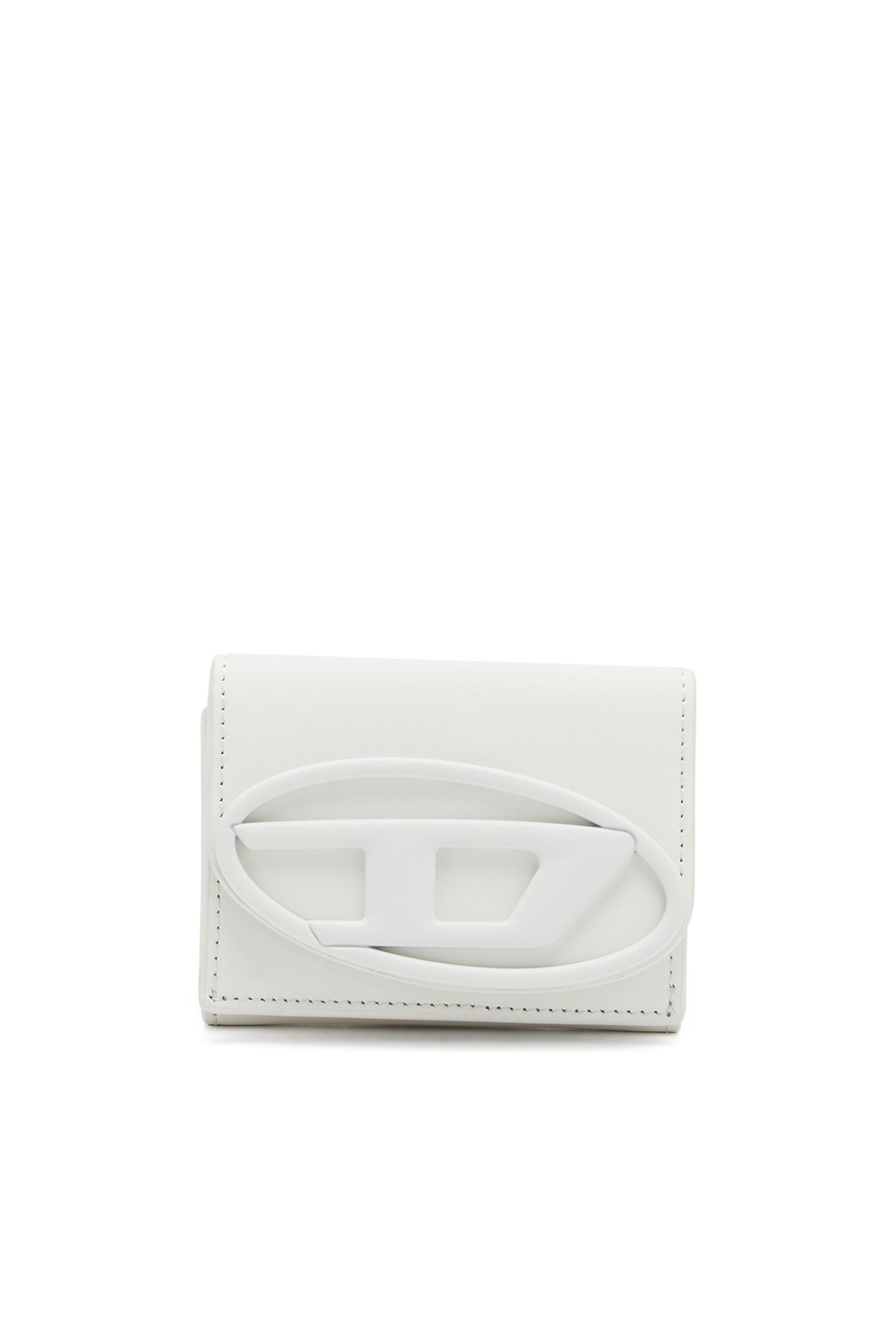 Diesel - 1DR TRI FOLD COIN XS II, Woman's Tri-fold wallet in matte leather in White - 1