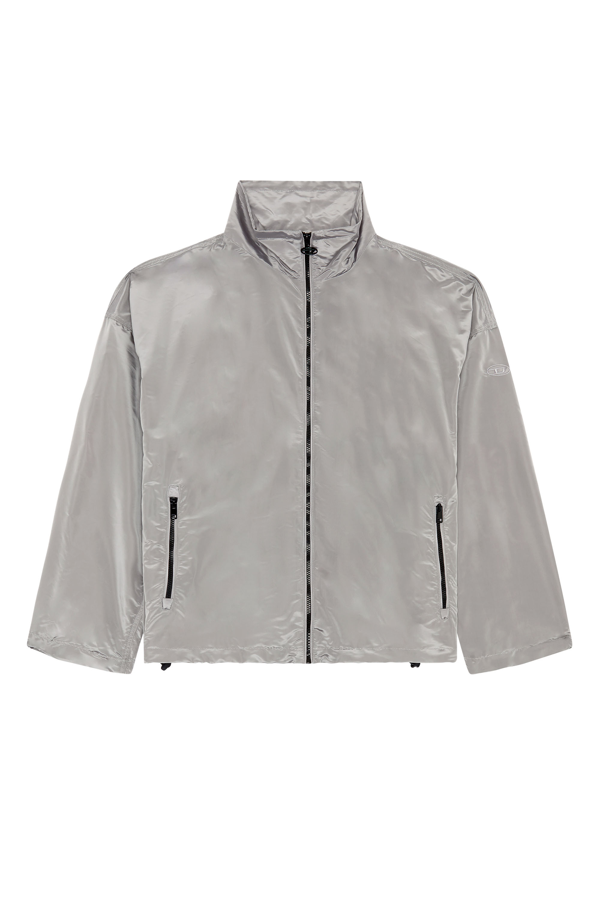 Diesel - J-WRIGHT, Man's Fluid windbreaker in ciré nylon in Light Grey - 3