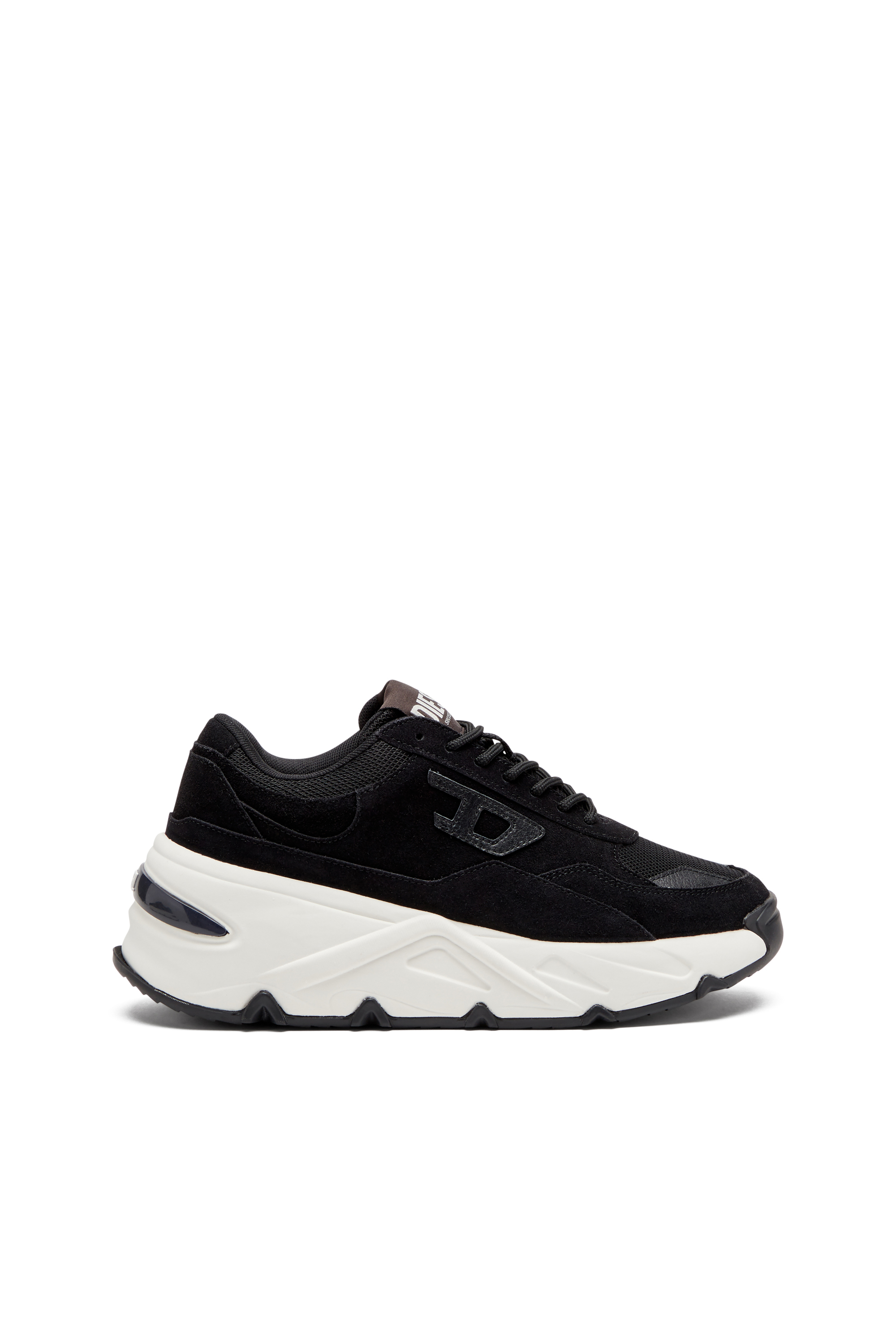Diesel - S-SAVANNAH W, Woman's S-Savannah-Platform sneakers in suede and mesh in Black - 1