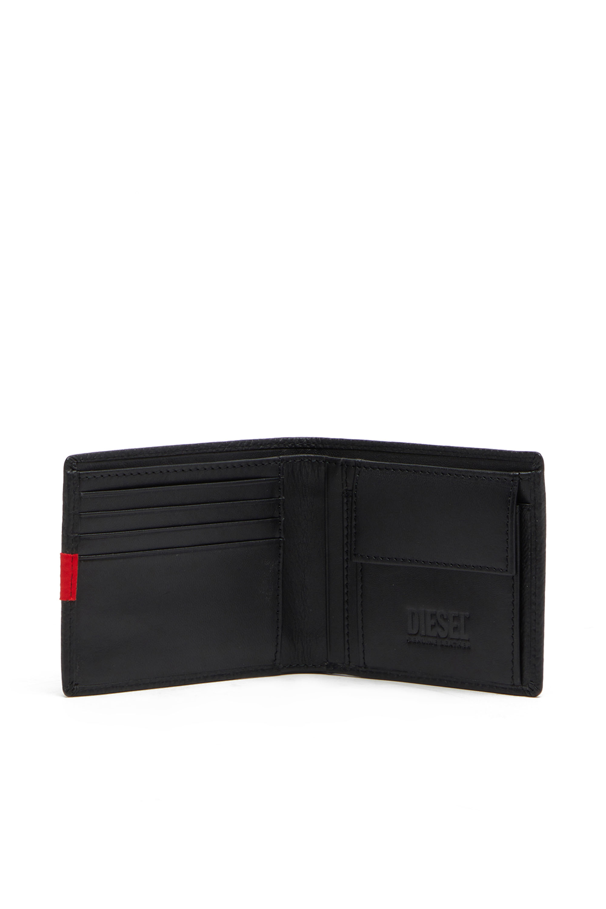 Diesel - BI-FOLD COIN S, Man's Bi-fold wallet in grainy leather in Black - 3
