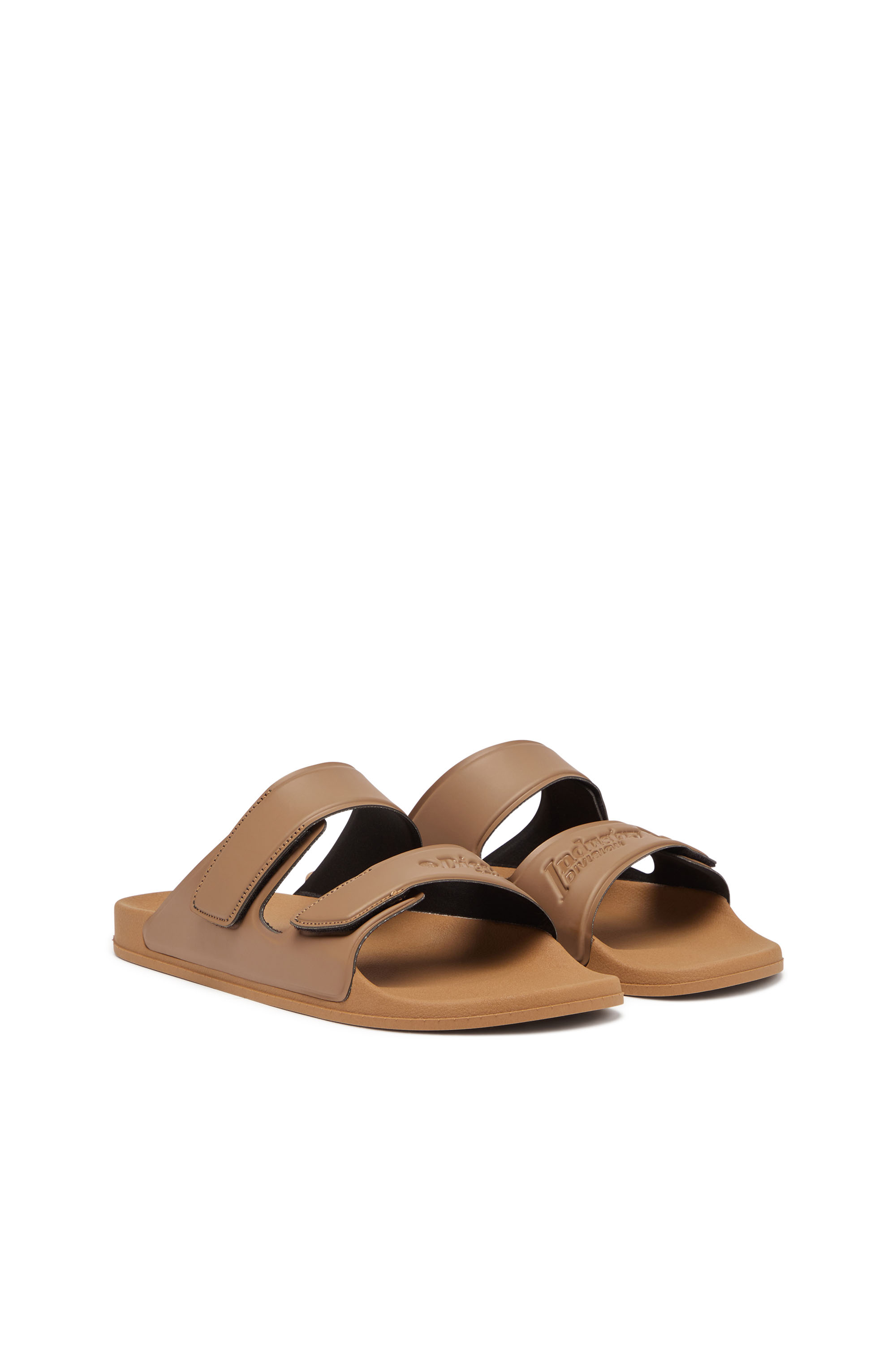 Diesel - SA-LAX X, Unisex's Sa-Lax X-Rubber slides with embossed logo in Brown - 2
