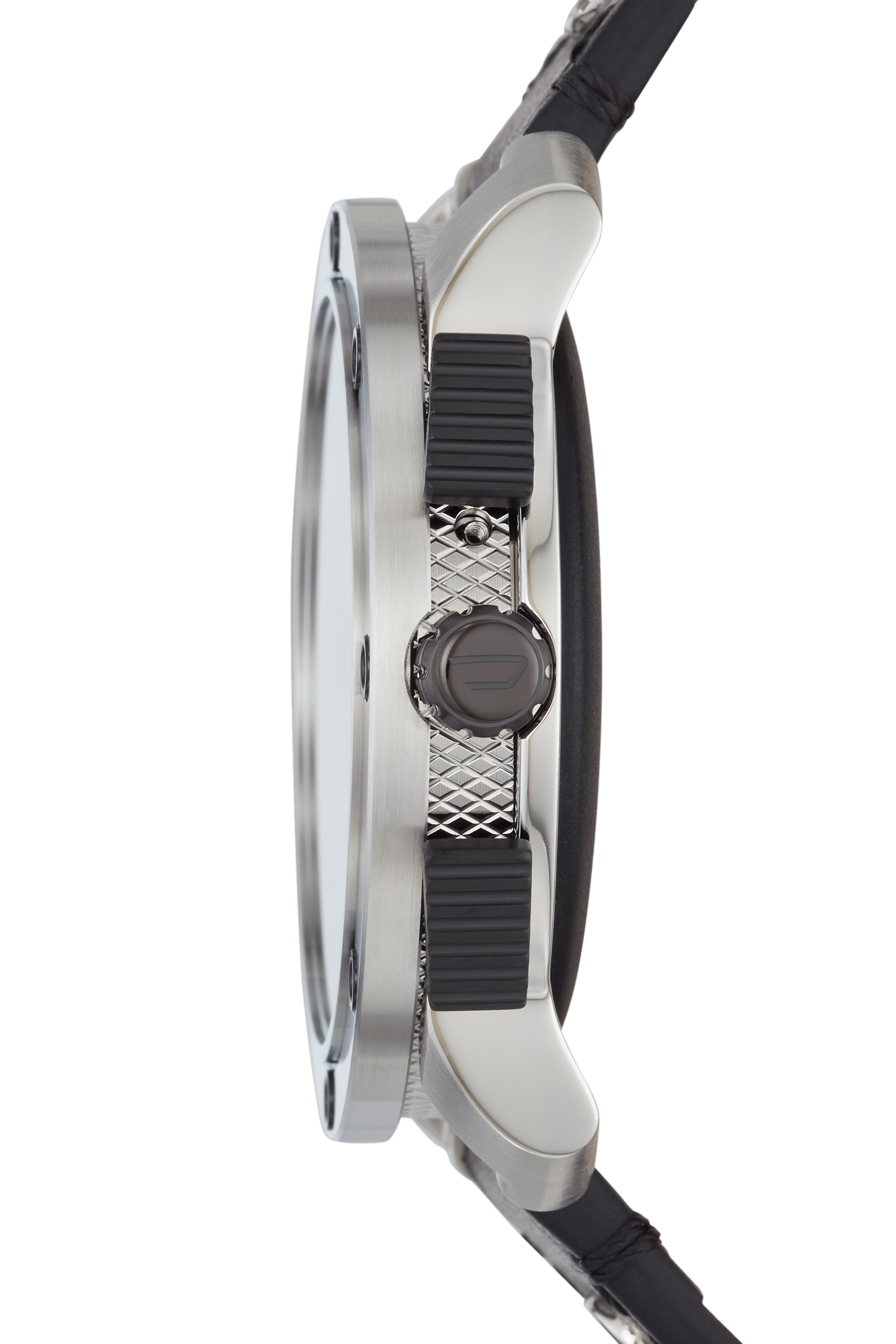 Diesel - DT2014, Man's Axial Smartwatch - Black Leather in Black/Silver - 3