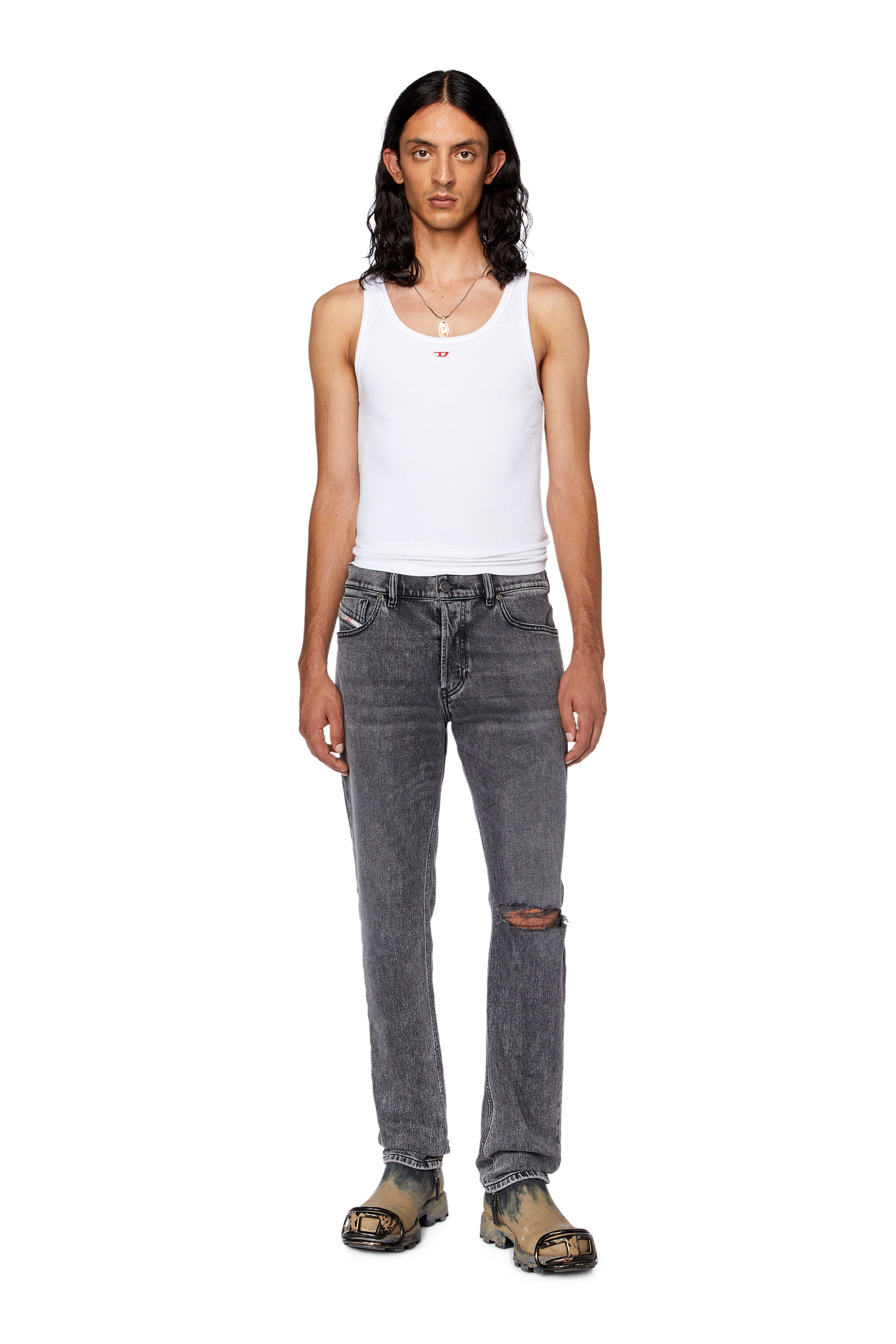 Diesel - Man's Straight Jeans 1995 D-Sark 09G81, Grey - 2