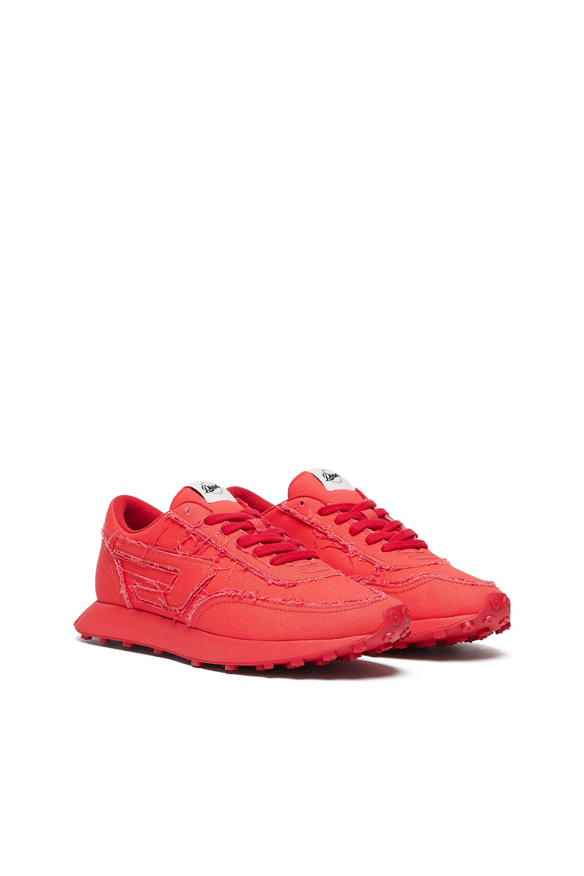 Diesel - S-RACER LC, Man's S-Racer Lc - Canvas sneakers with frayed edges in Red - 2