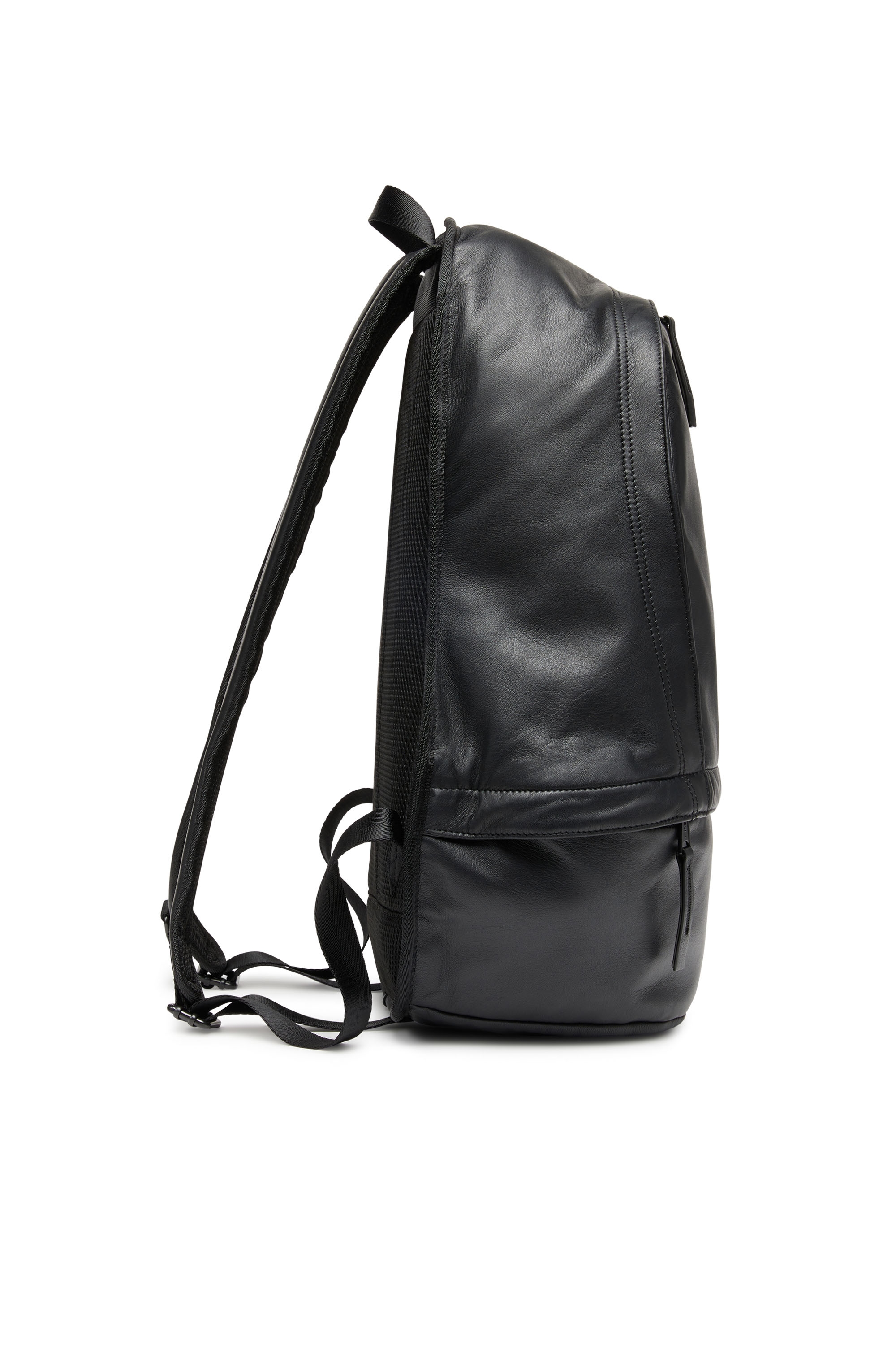 Diesel - RAVE BACKPACK, Man's Rave-Leather backpack with metal D in Black - 3