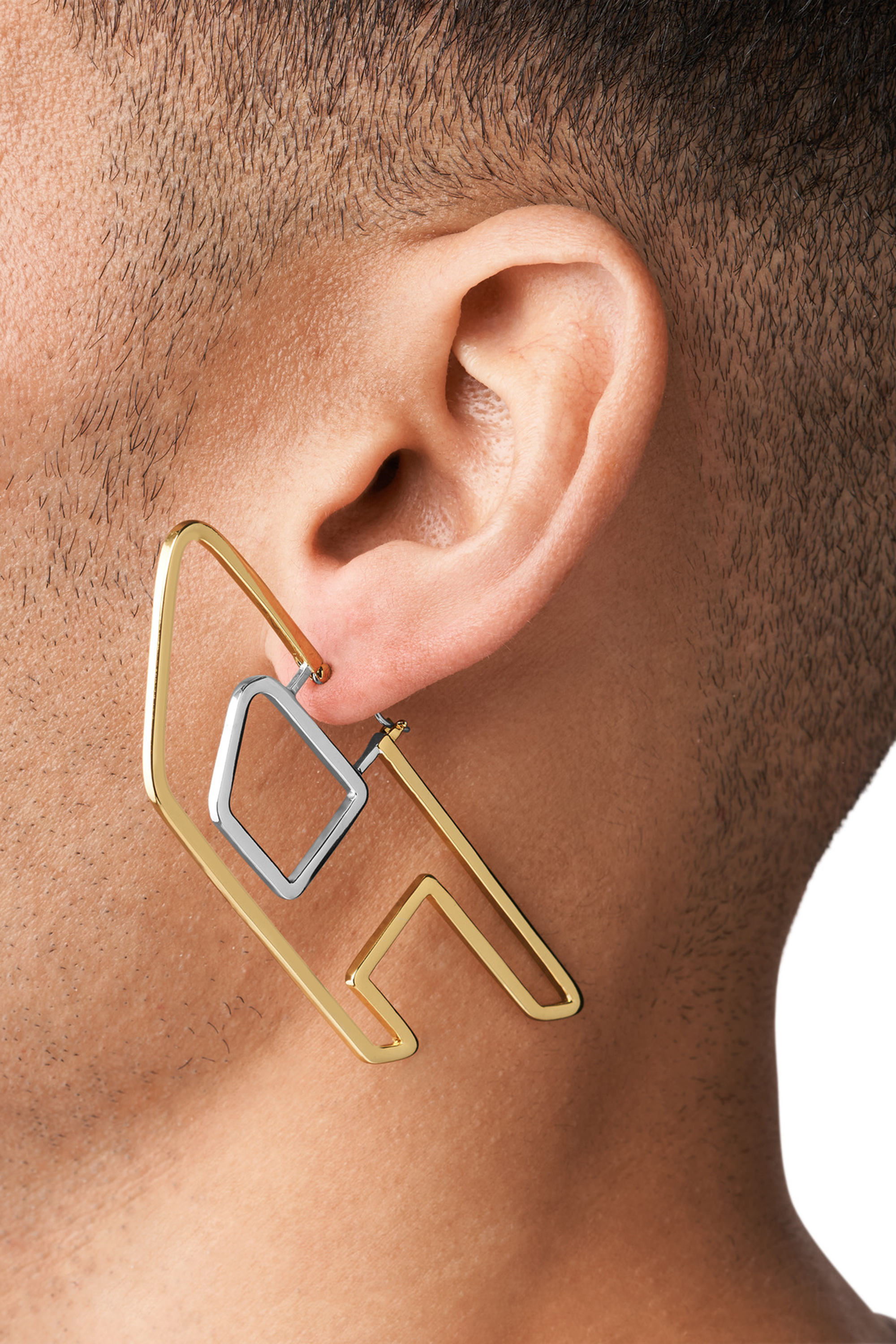 Diesel - DX1364, Unisex's Two-tone brass hoop earrings in Gold - 3