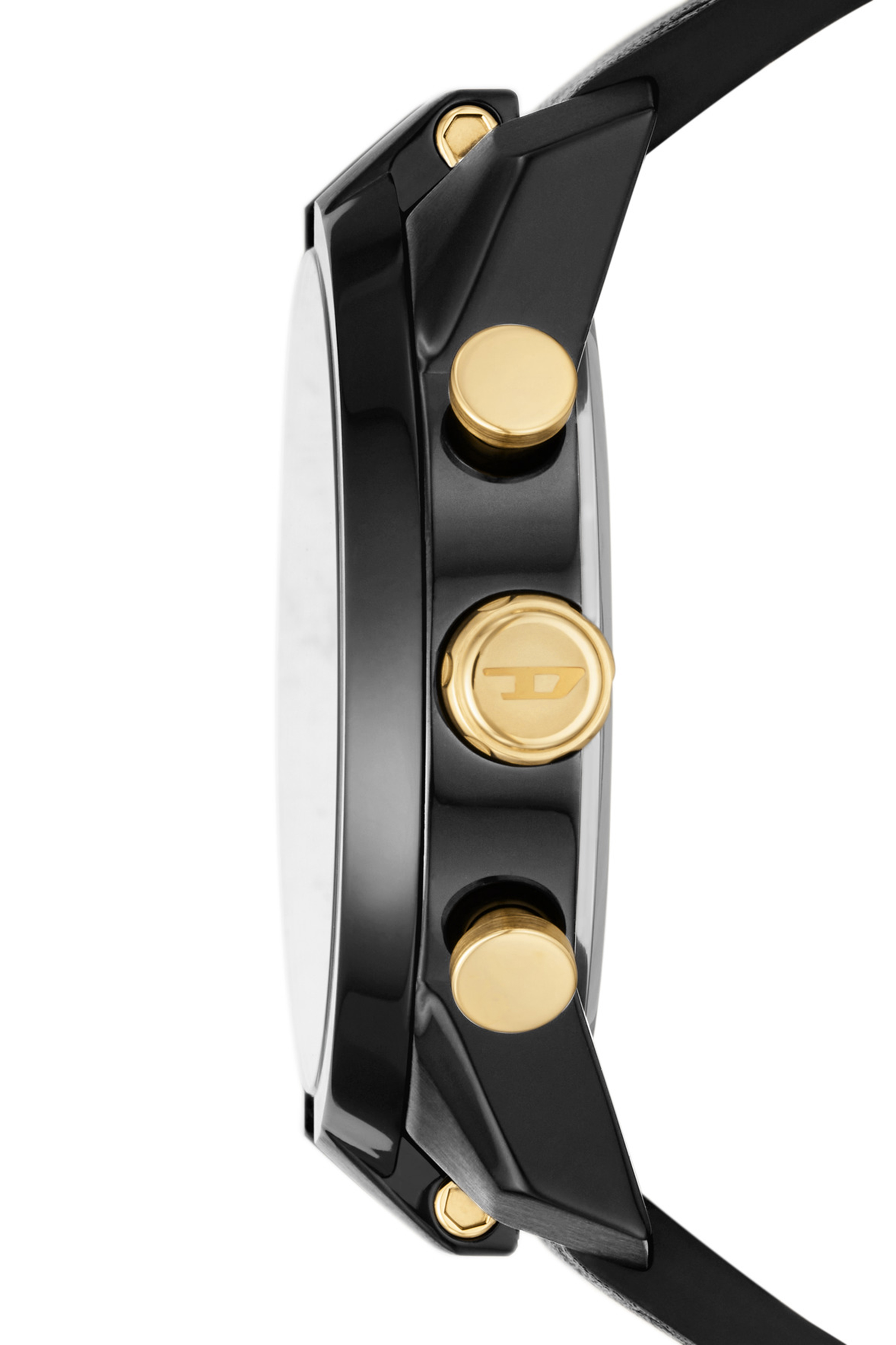 Diesel - DZ4610, Man's Split Chronograph Black Leather Watch in Black - 3