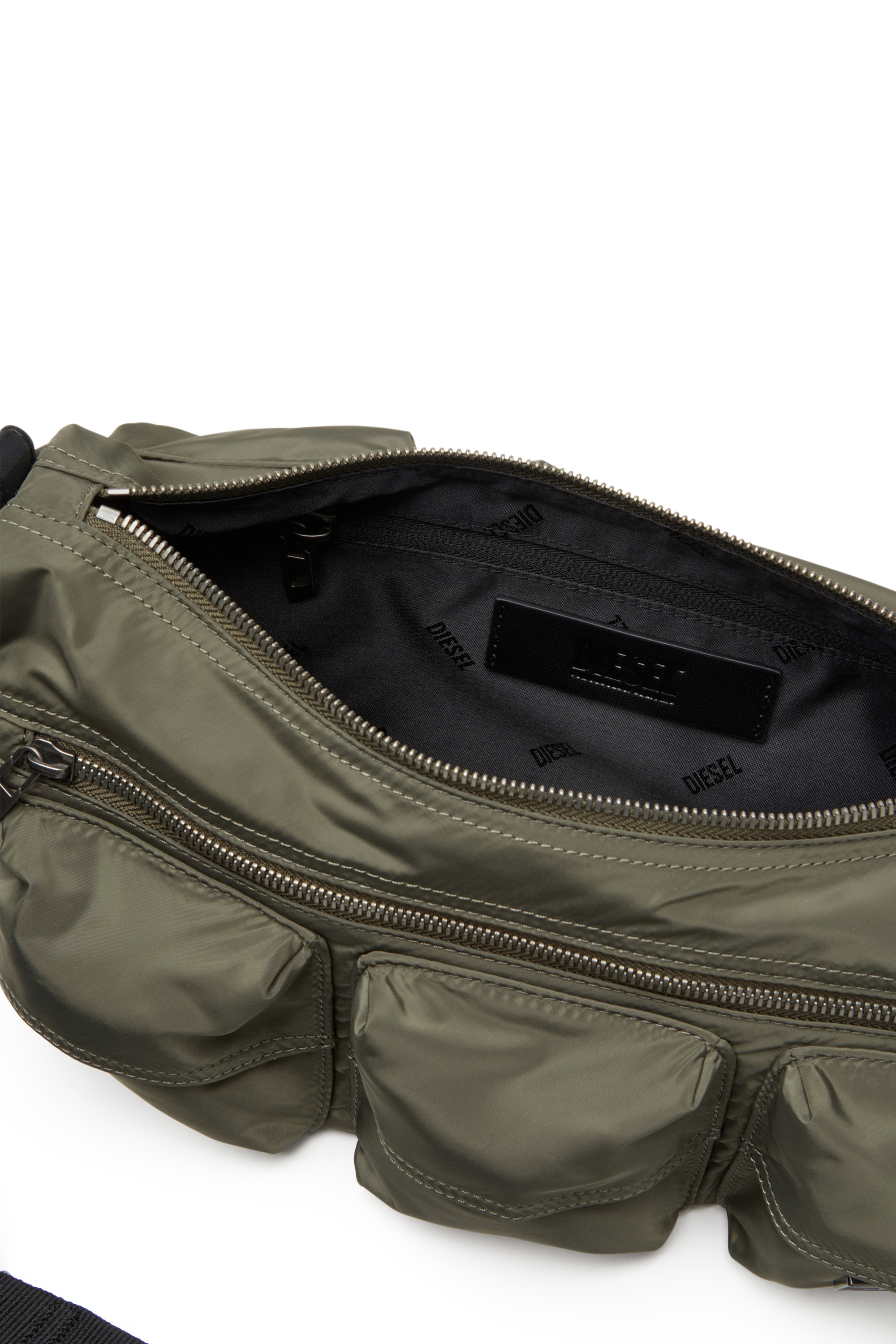 Diesel - MULTI-PKTS SHOULDER BAG X, Unisex's Multipocket bag in utilitarian shell in Green - 4