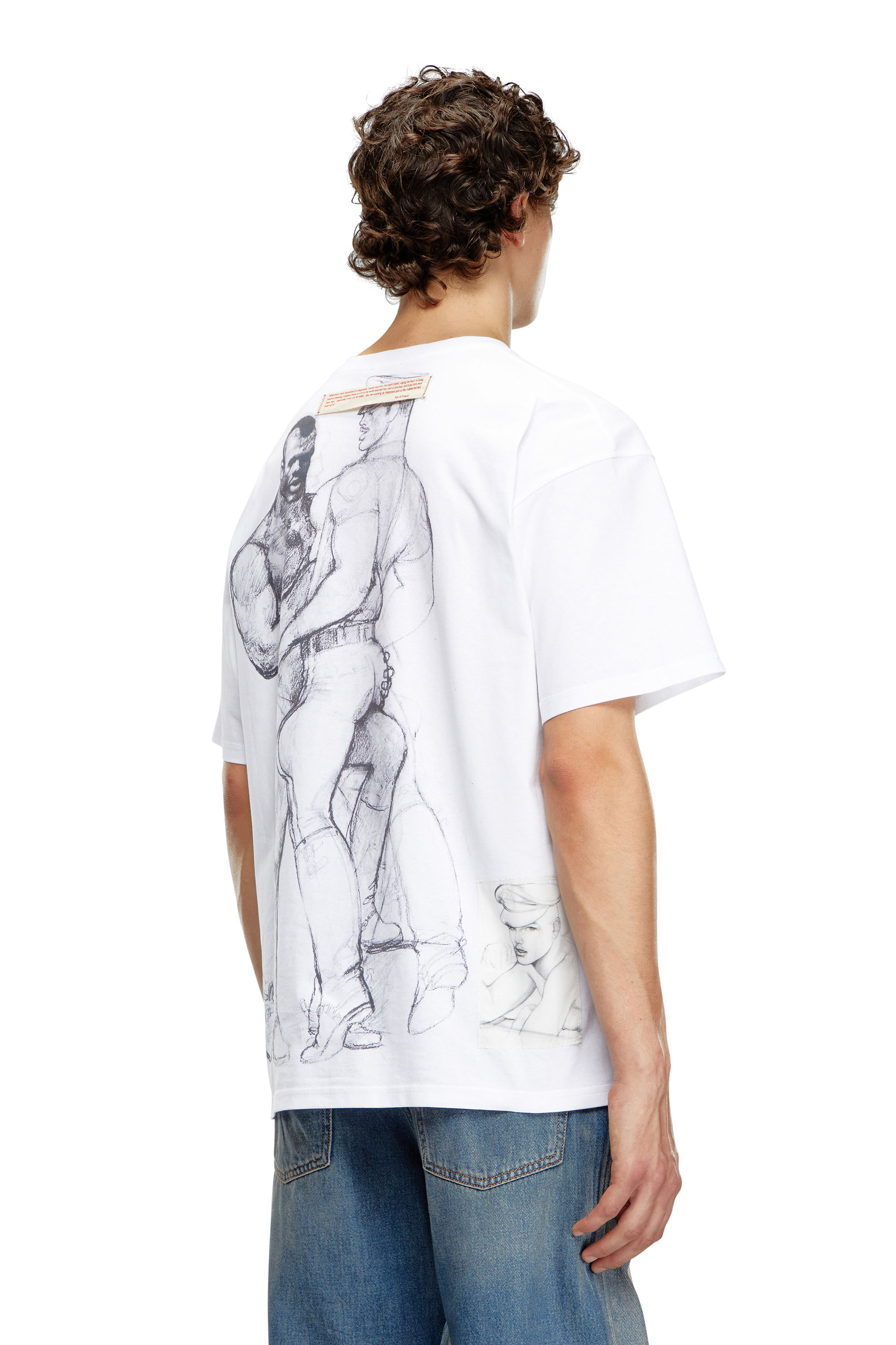 Diesel - PR-T-BOXT-TOF, Unisex's T-shirt with prints and patches in White - 4