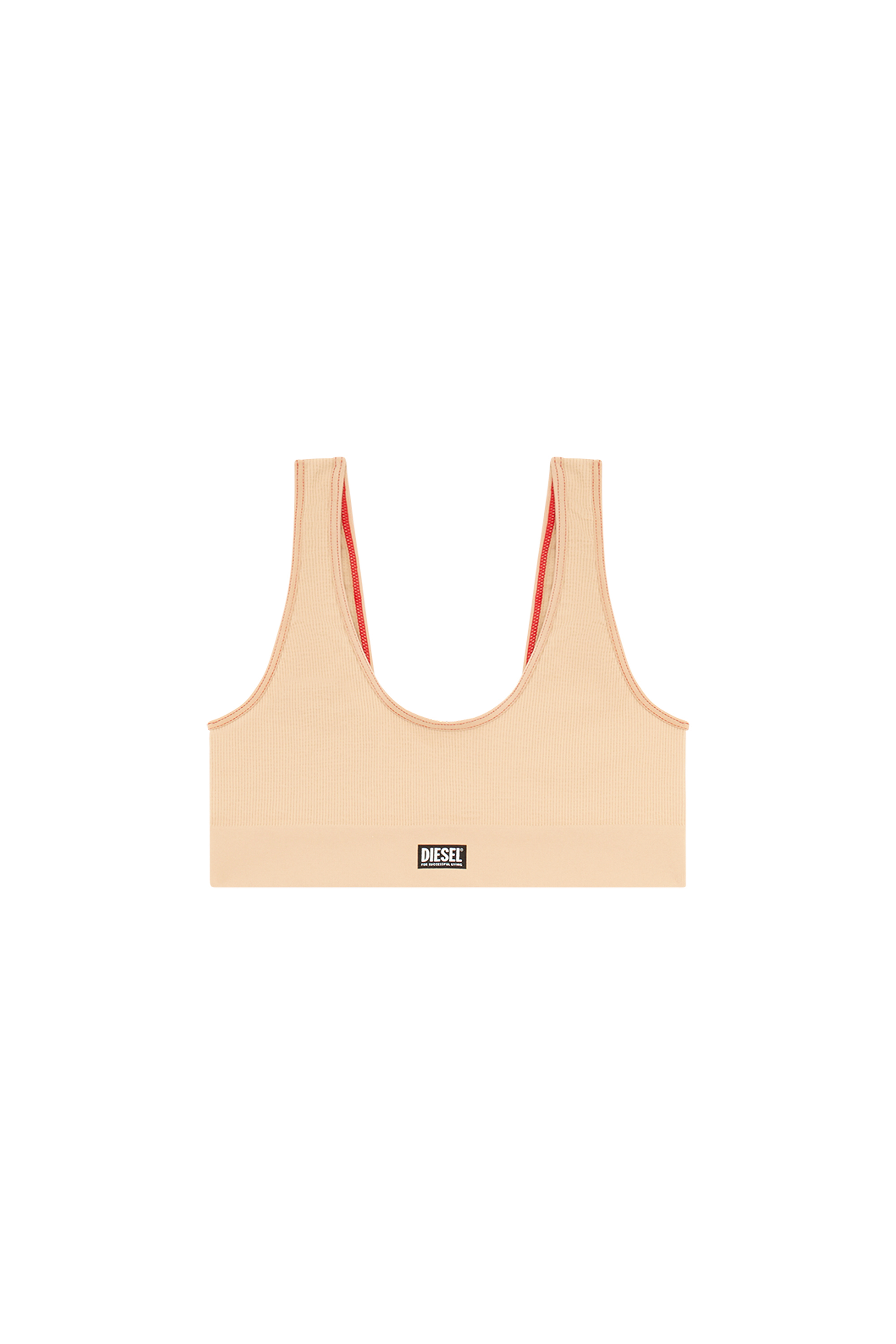 Diesel - UFSB-BILMA, Woman's Bralette in ribbed stretch nylon in Light Brown - 4