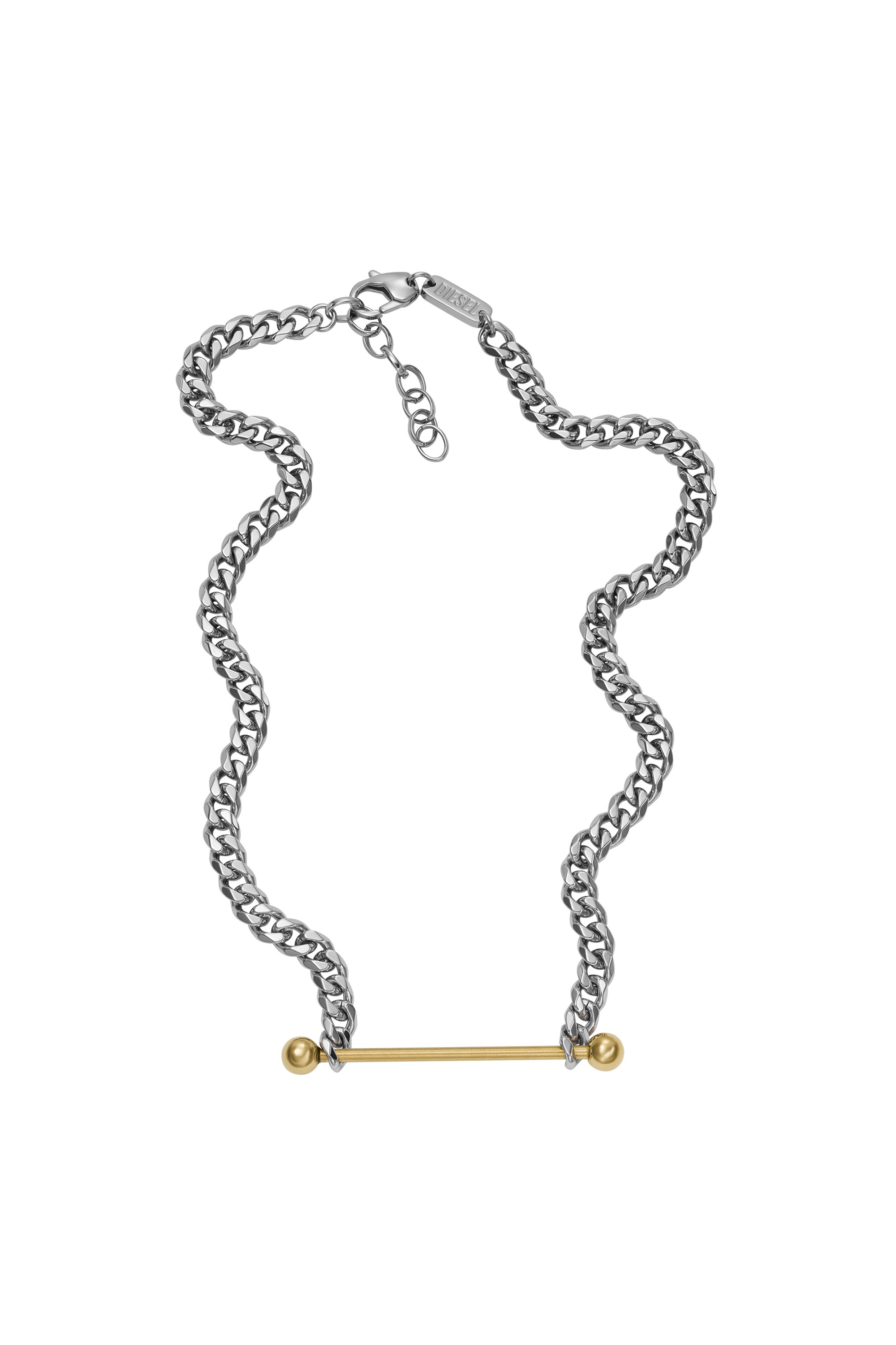Diesel - DX1409, Unisex's Two-Tone Stainless Steel Chain Necklace in Silver - 2