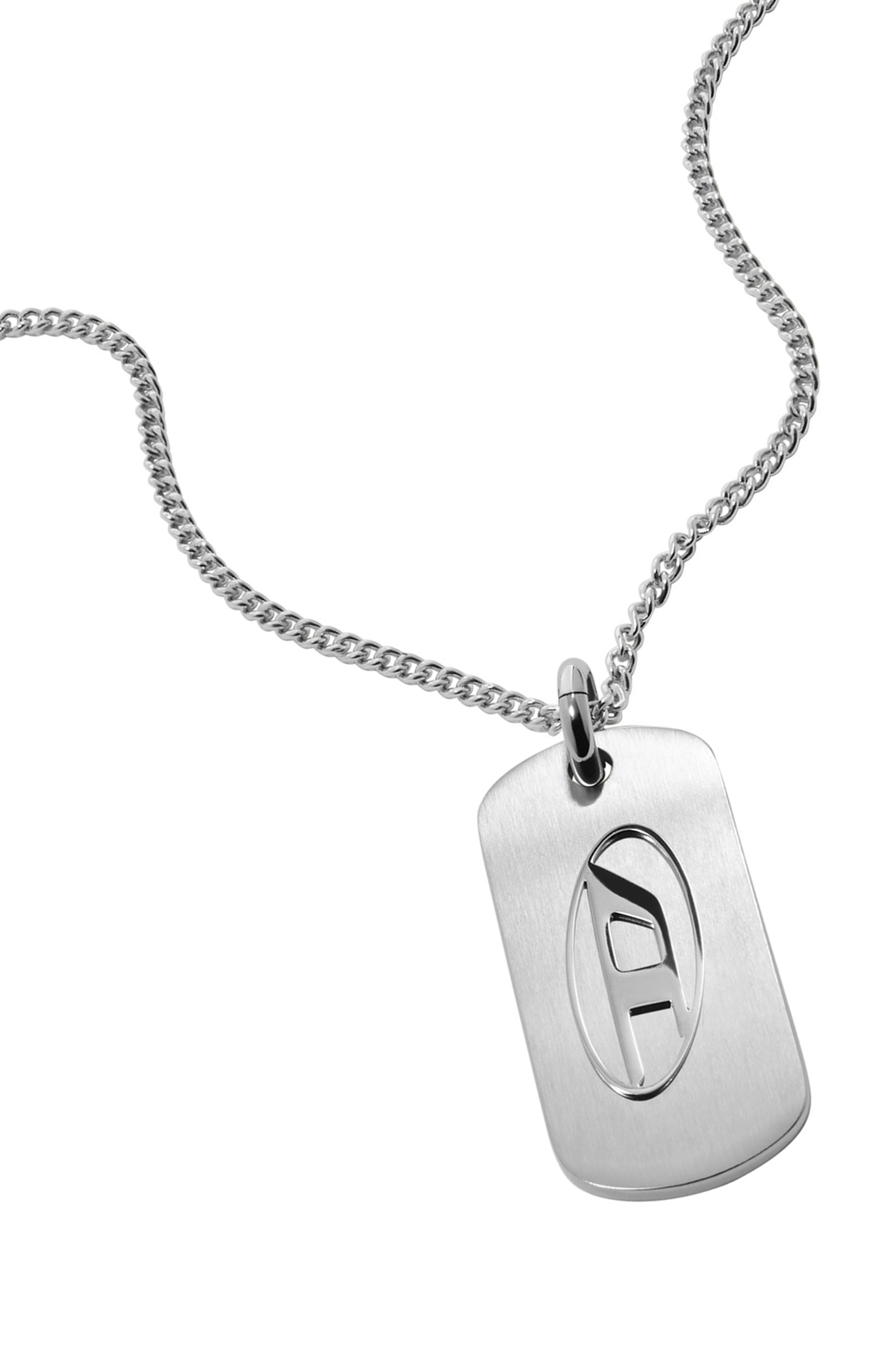 Diesel - DX1352, Man's Stainless steel dog tag necklace in Silver - 1